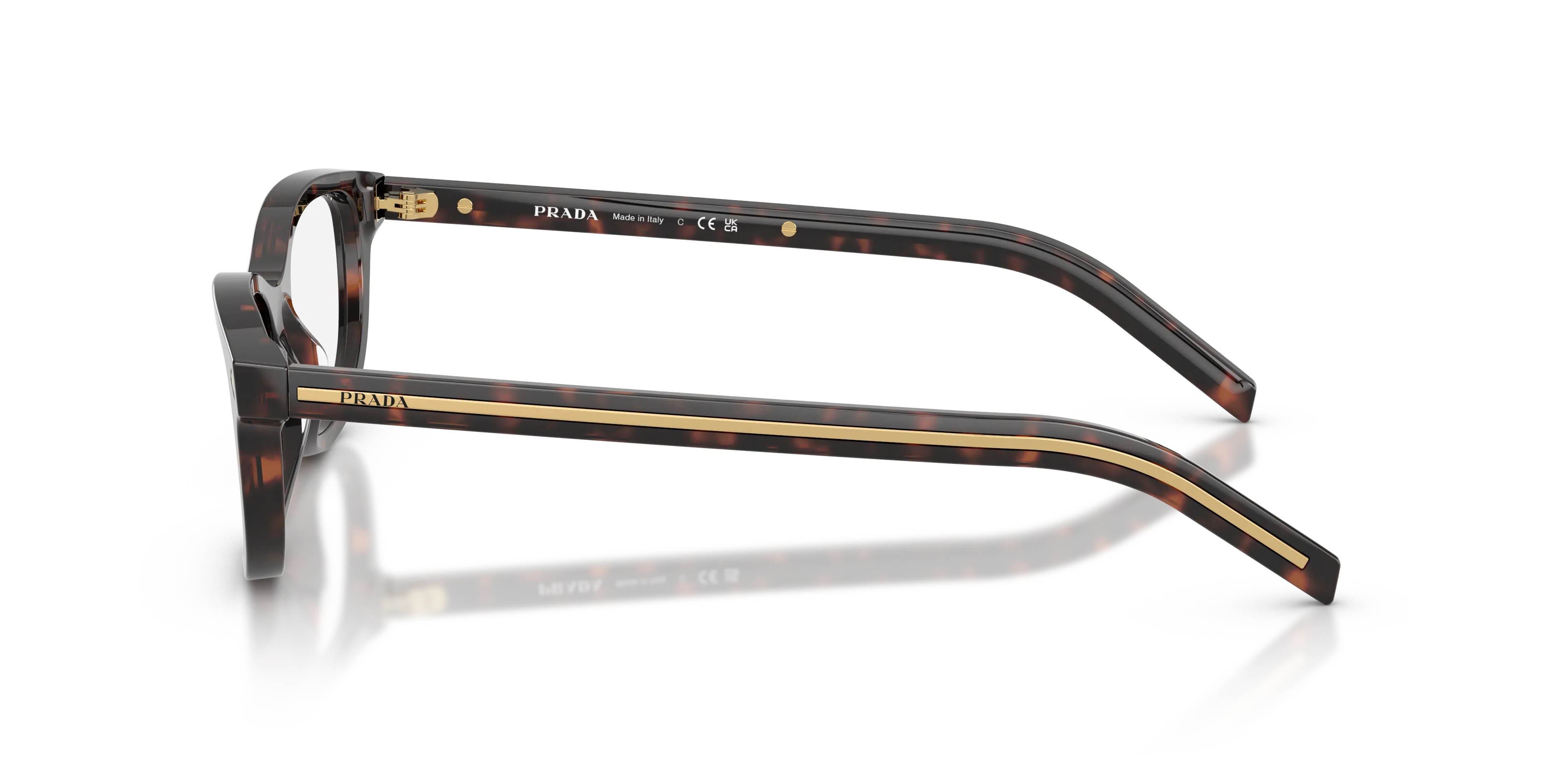 Prada PR D01VU 17N1O1 Montature da vista Acetato Tartaruga Trasparente Rotonda Normale - immagine 4