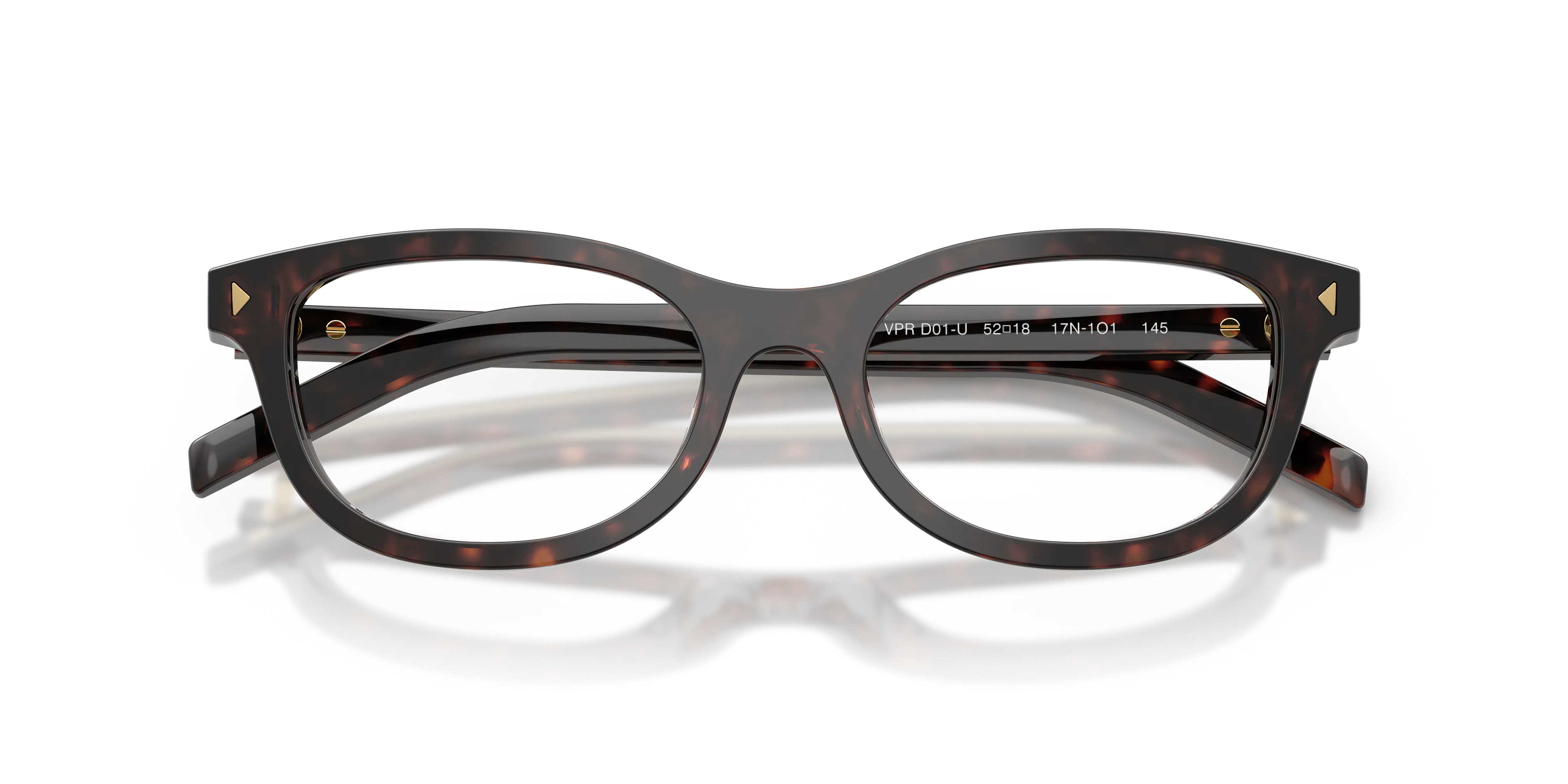 Prada PR D01VU 17N1O1 Montature da vista Acetato Tartaruga Trasparente Rotonda Normale - immagine 2