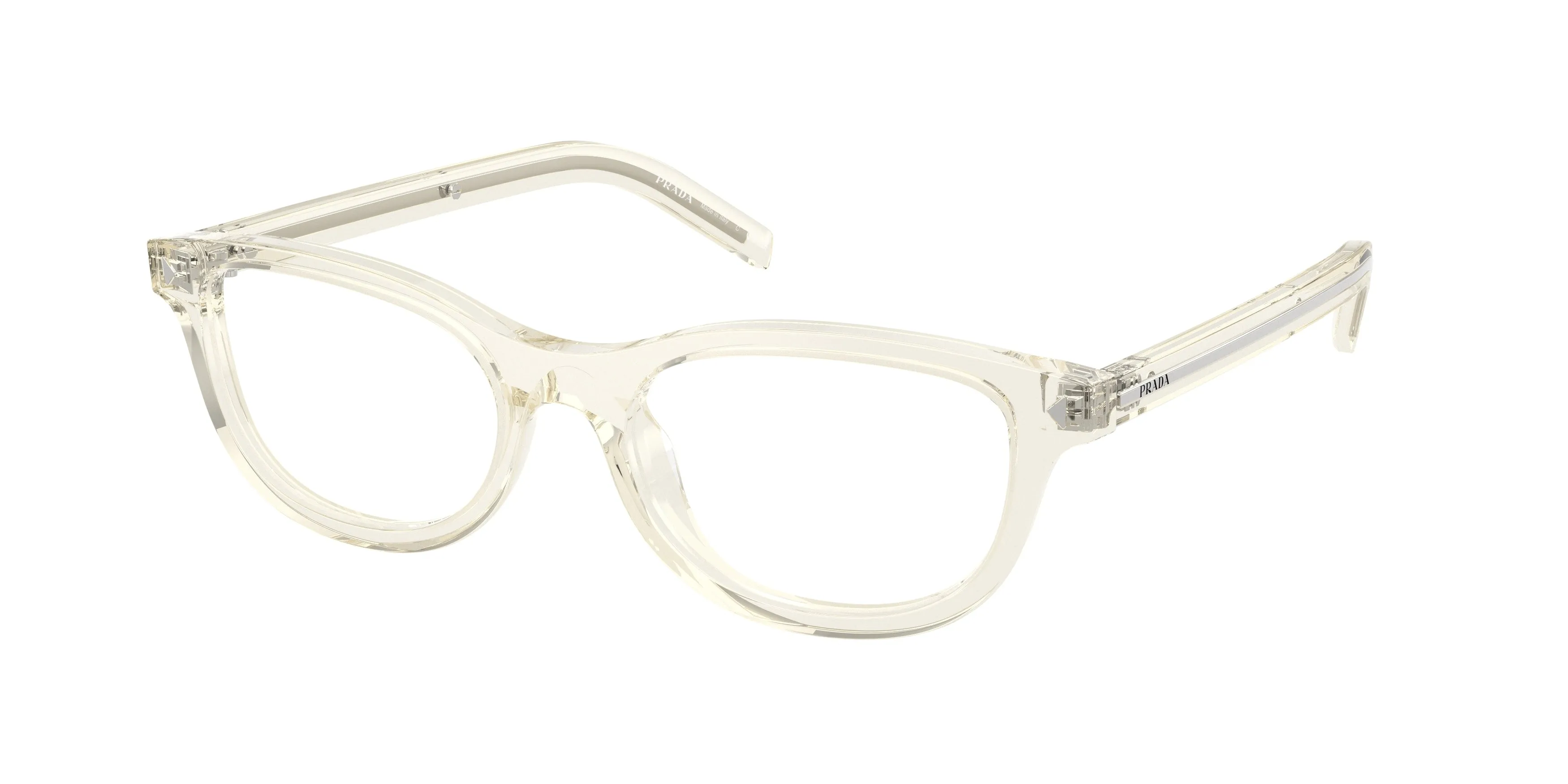 Prada PR D01VU 12X1O1 Montature da vista Acetato Marrone Trasparente Rotonda Normale - immagine 1