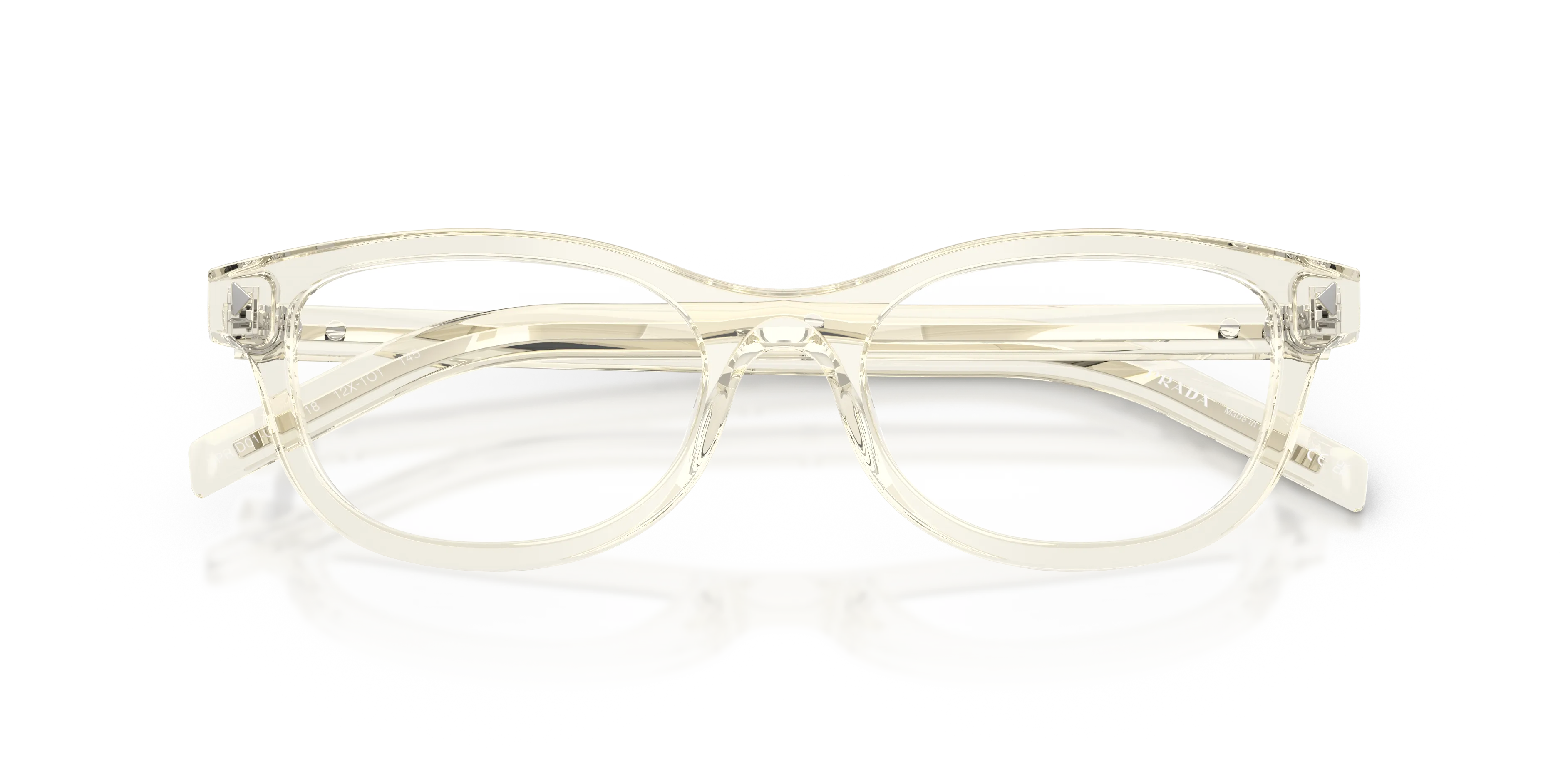 Prada PR D01VU 12X1O1 Montature da vista Acetato Marrone Trasparente Rotonda Normale - immagine 2