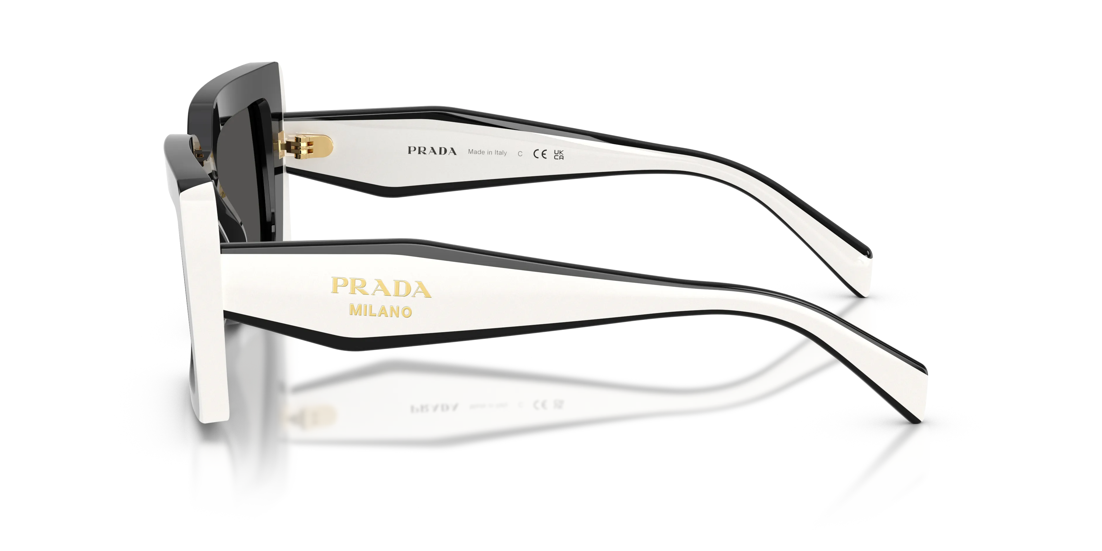 Prada PR D01S 20G08Z Occhiali da sole Acetato Nero Grigio Squadrata Normale - immagine 4