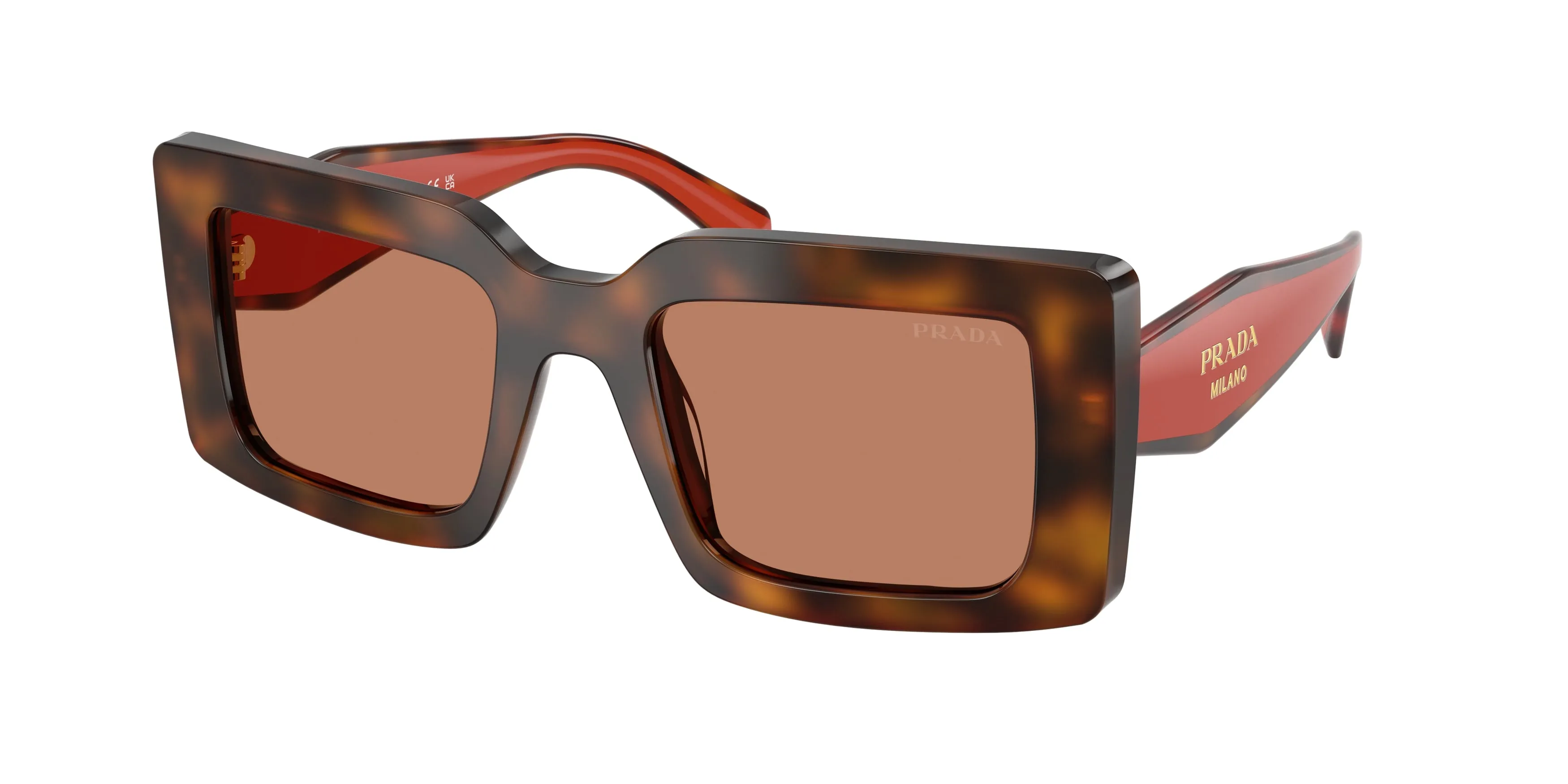 Prada PR D01S 01K90Q Occhiali da sole Acetato Tartaruga Marrone Squadrata Normale - immagine 1