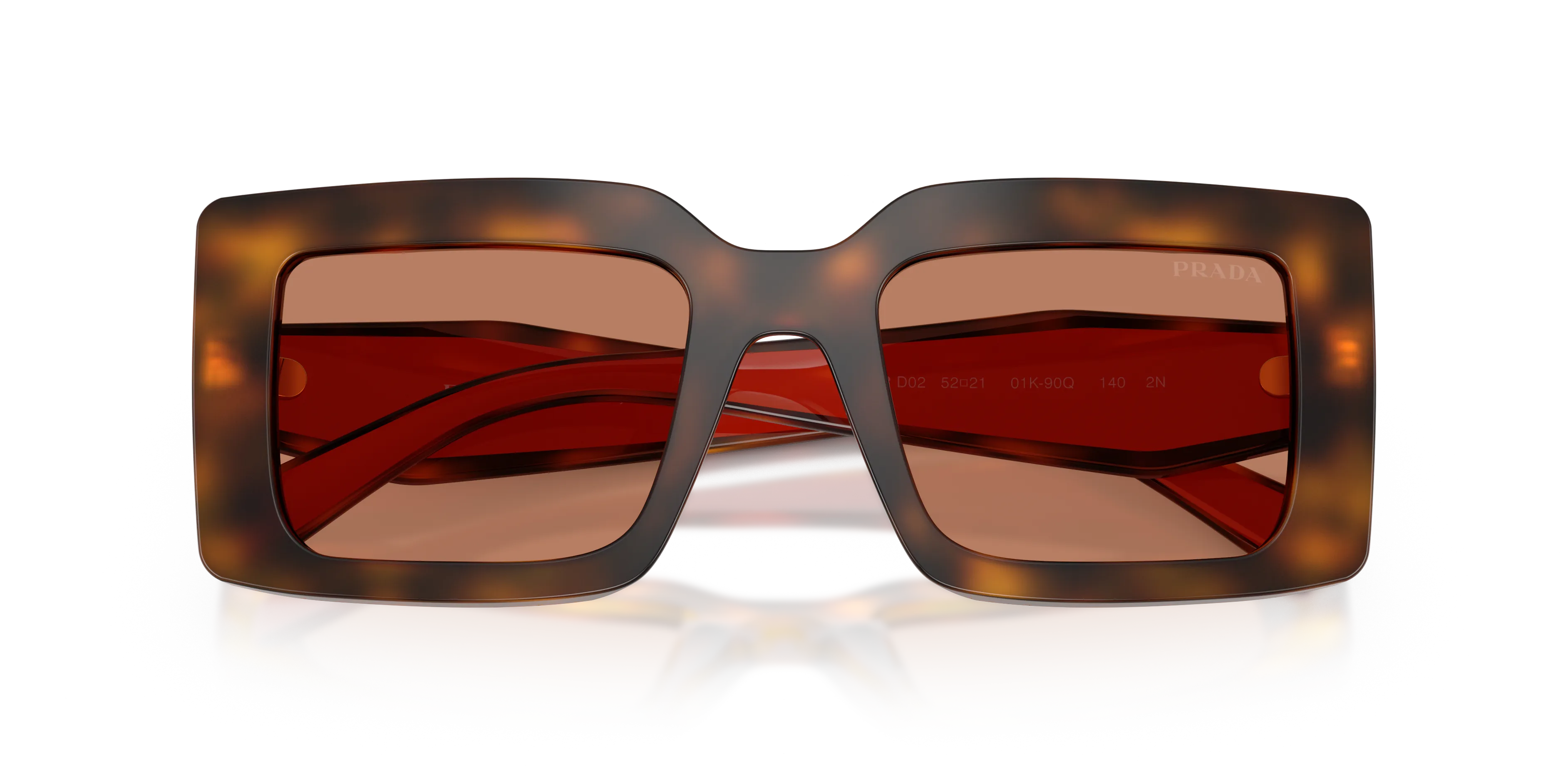 Prada PR D01S 01K90Q Occhiali da sole Acetato Tartaruga Marrone Squadrata Normale - immagine 2