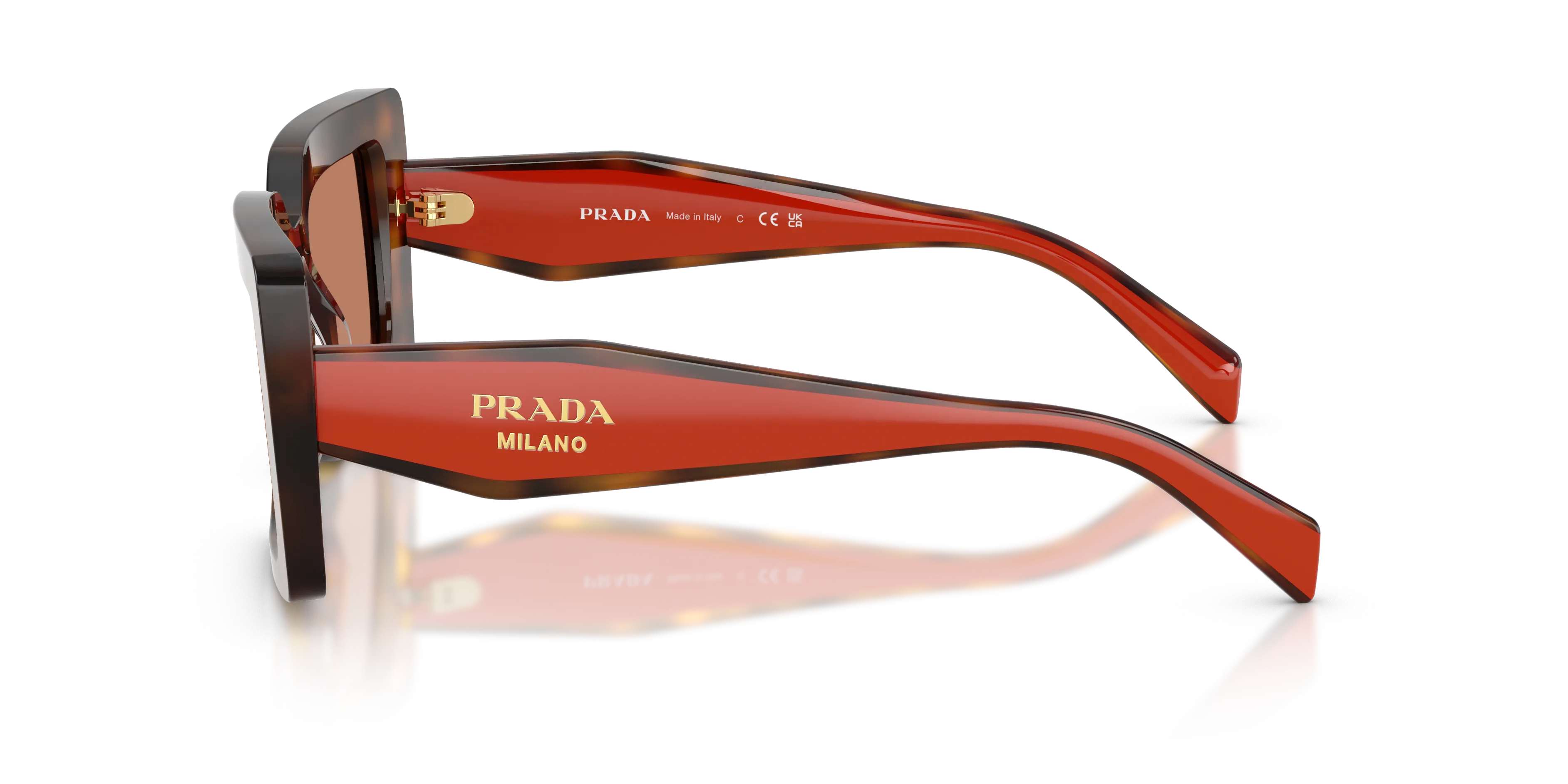 Prada PR D01S 01K90Q Occhiali da sole Acetato Tartaruga Marrone Squadrata Normale - immagine 4