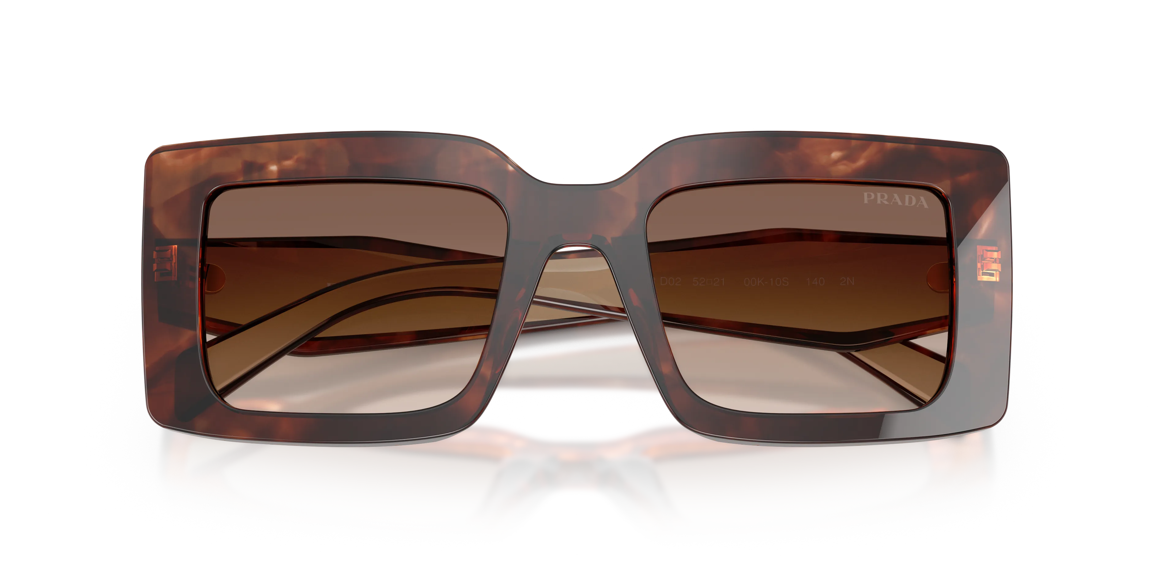 Prada PR D01S 00K10S Occhiali da sole Acetato Tartaruga Marrone Squadrata Normale Sfumato - immagine 2
