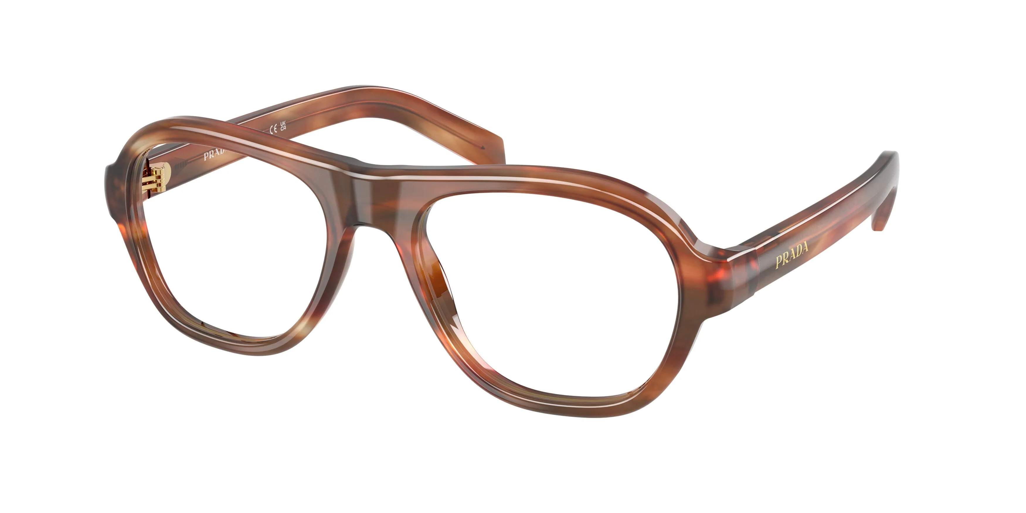 Prada PR C12V 24G1O1 Montature da vista Acetato Marrone Trasparente Pillow Normale - immagine 1