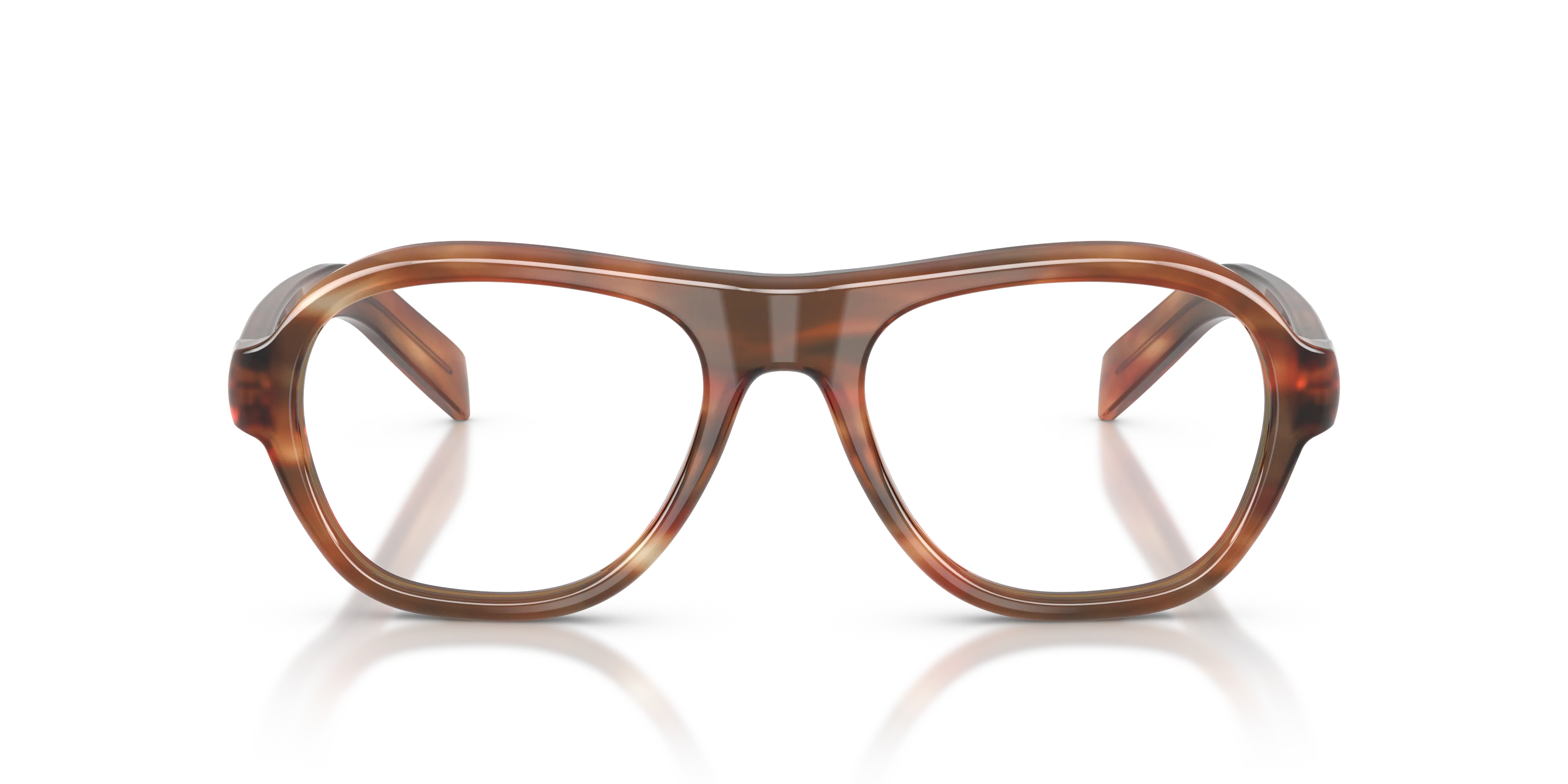 Prada PR C12V 24G1O1 Montature da vista Acetato Marrone Trasparente Pillow Normale - immagine 3