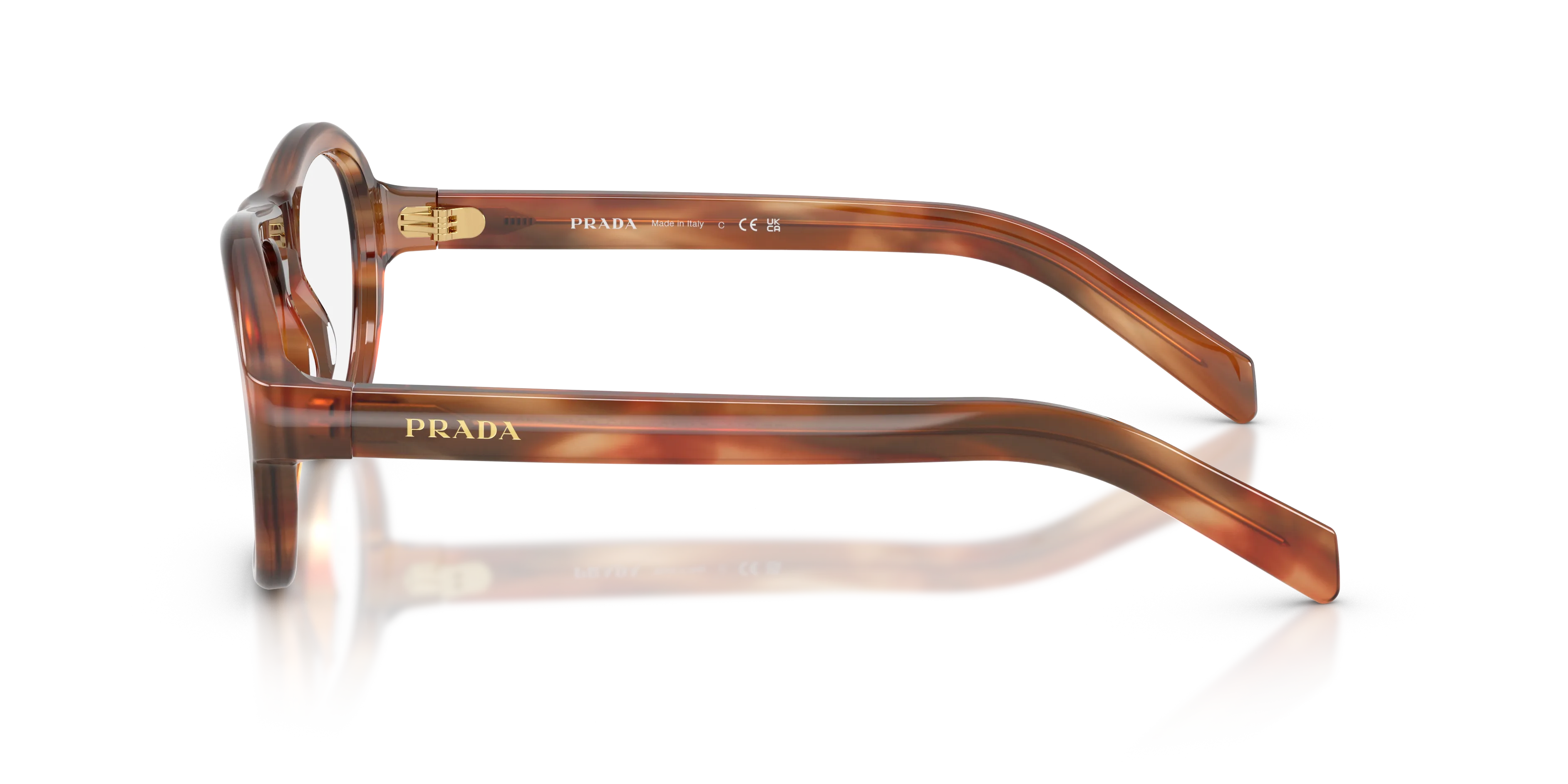Prada PR C12V 24G1O1 Montature da vista Acetato Marrone Trasparente Pillow Normale - immagine 4
