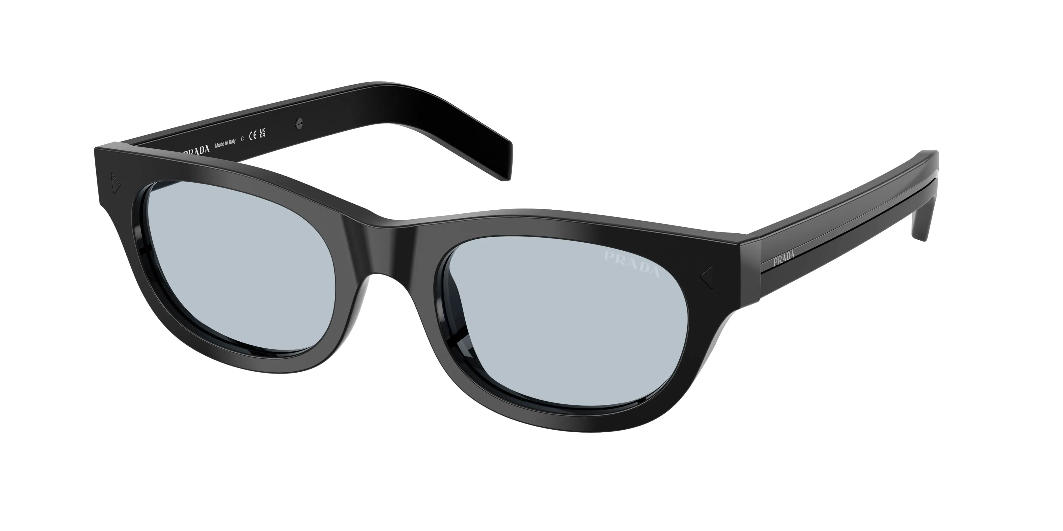 Prada PR C09S 16K30W Occhiali da sole Acetato Nero Blu Cat Eye Normale - immagine 1
