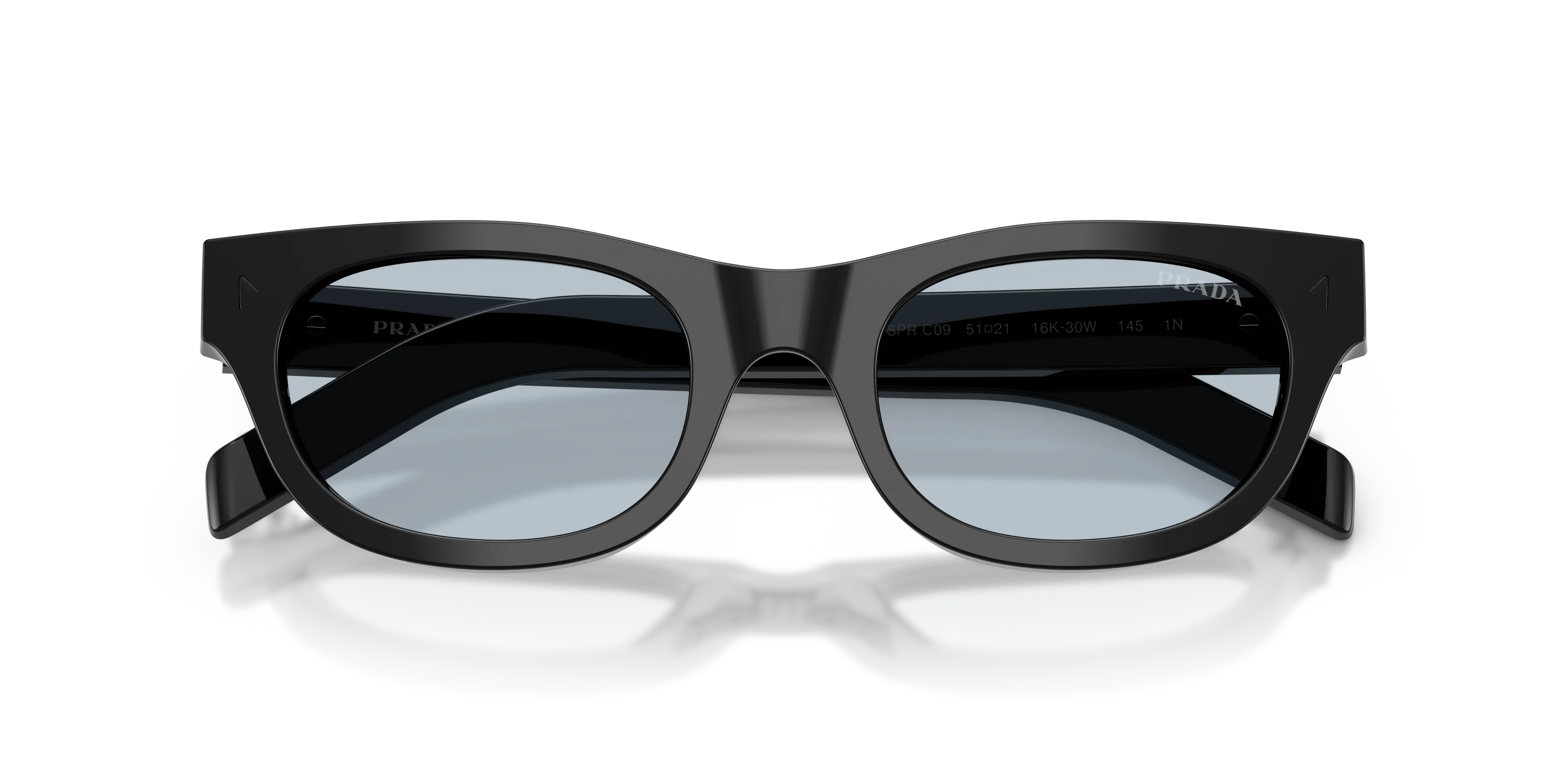Prada PR C09S 16K30W Occhiali da sole Acetato Nero Blu Cat Eye Normale - immagine 2