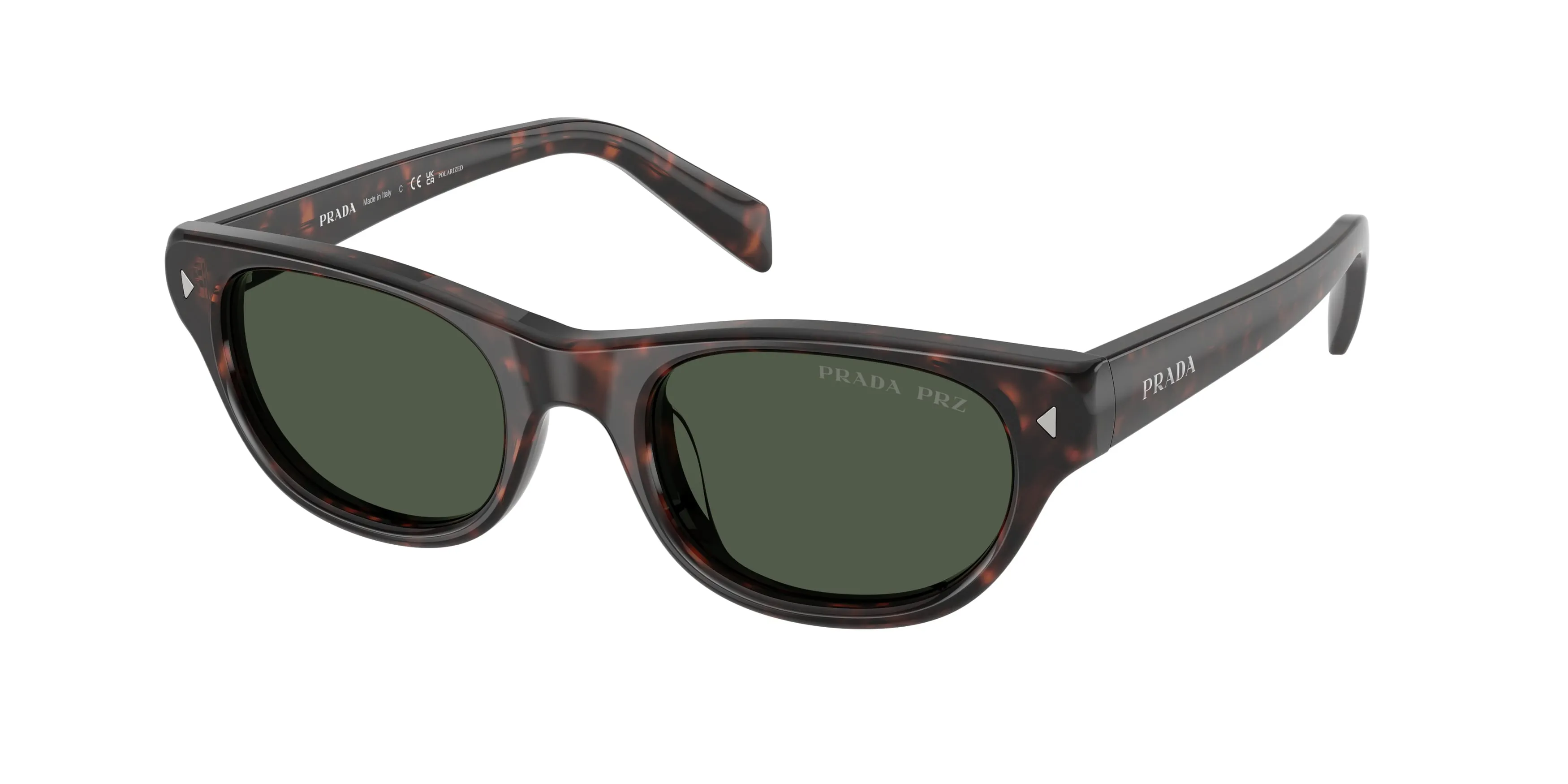 Prada PR C08S 17N90V Occhiali da sole Acetato Tartaruga Grigio Cat Eye Polarizzata - immagine 1