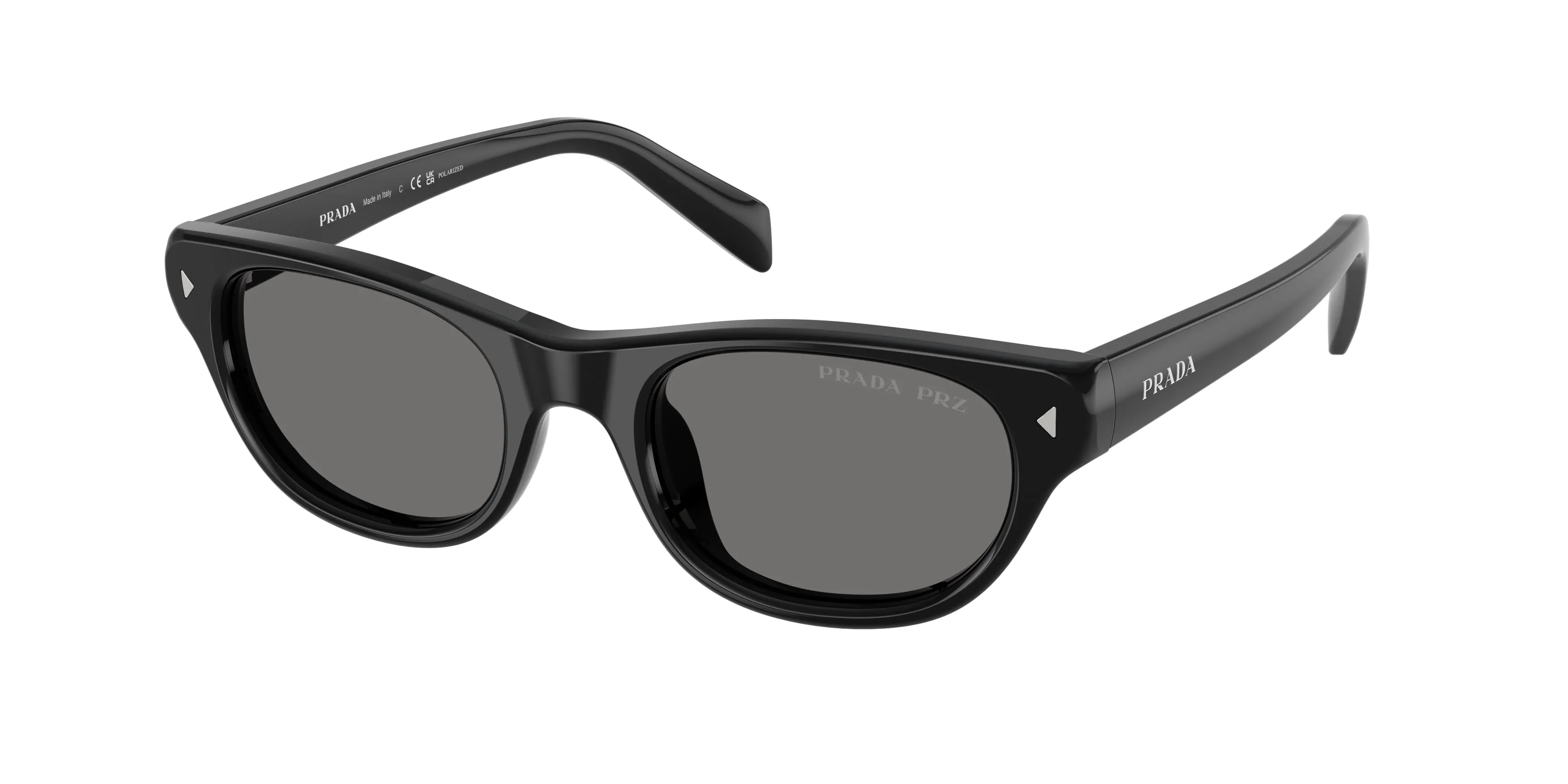 Prada PR C08S 16K90T Occhiali da sole Acetato Nero Grigio Cat Eye Polarizzata - immagine 1