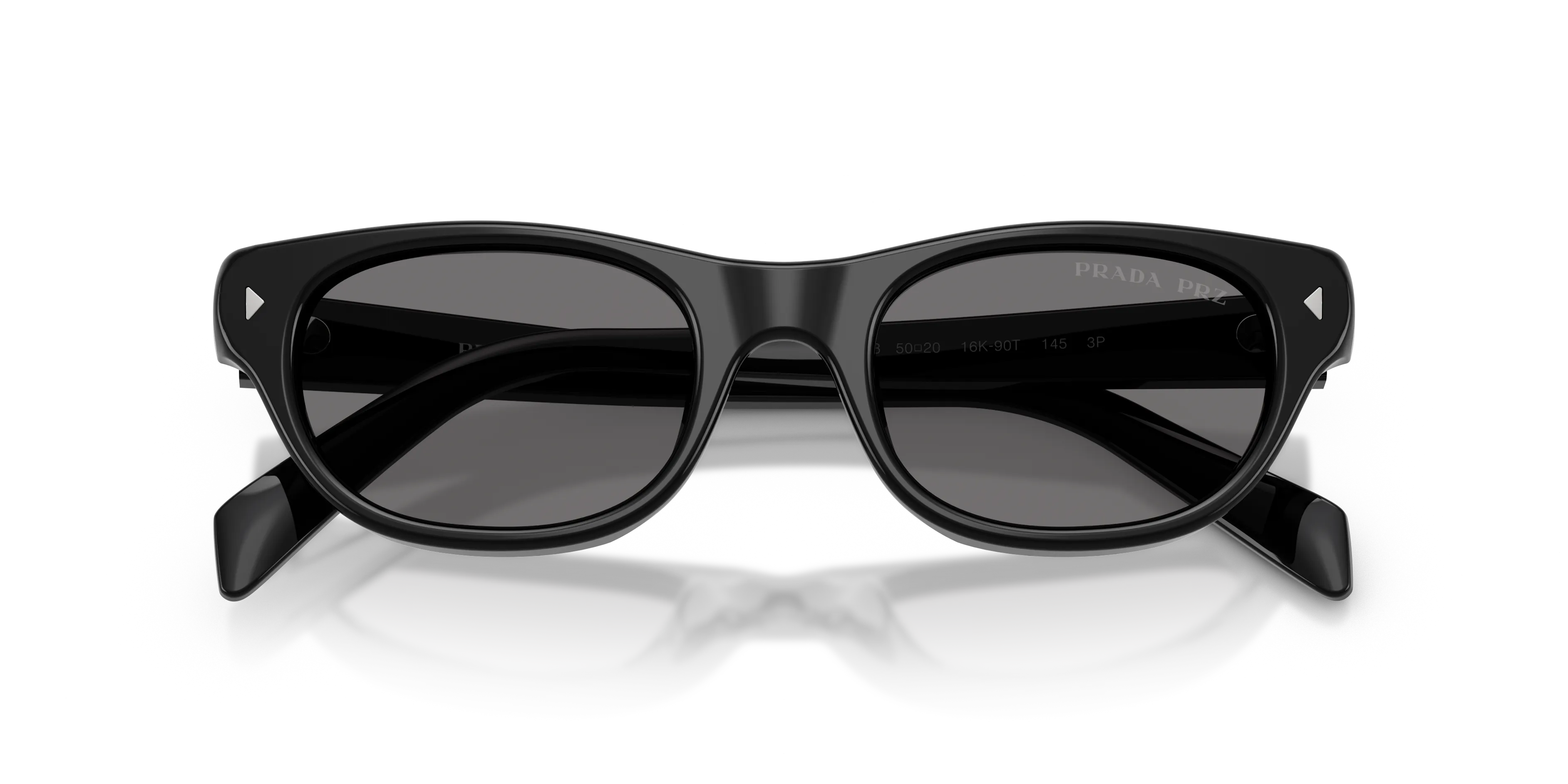 Prada PR C08S 16K90T Occhiali da sole Acetato Nero Grigio Cat Eye Polarizzata - immagine 2