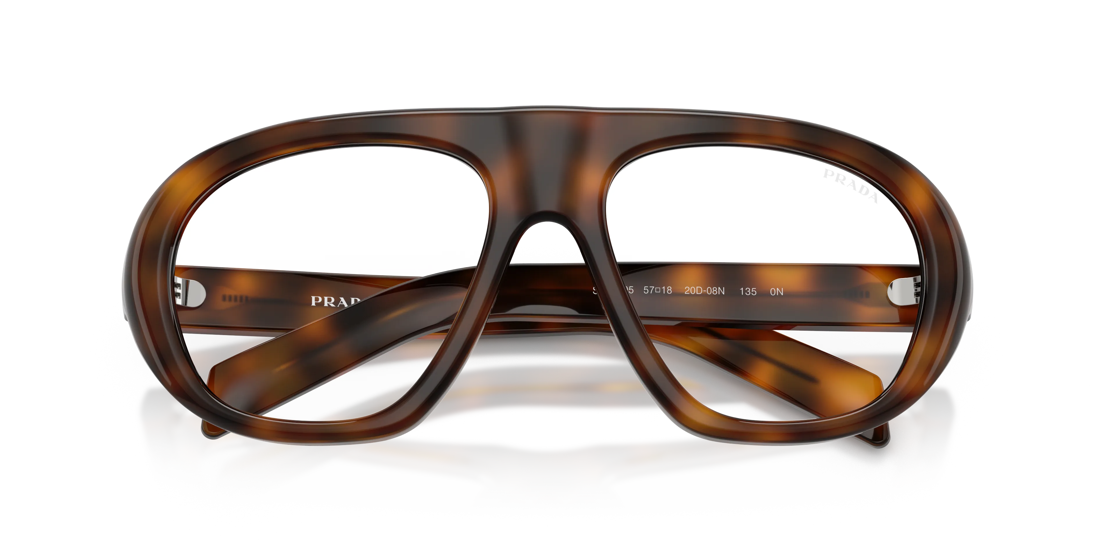 Prada PR C05S 20D08N Occhiali da sole Acetato Tartaruga Trasparente Geometrica Normale - immagine 2