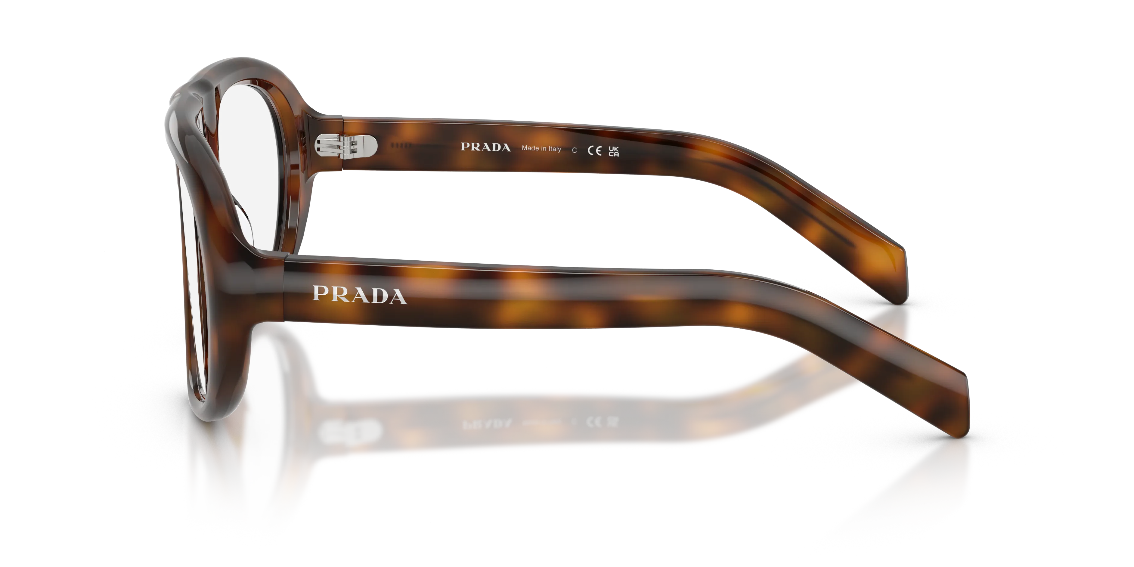 Prada PR C05S 20D08N Occhiali da sole Acetato Tartaruga Trasparente Geometrica Normale - immagine 4
