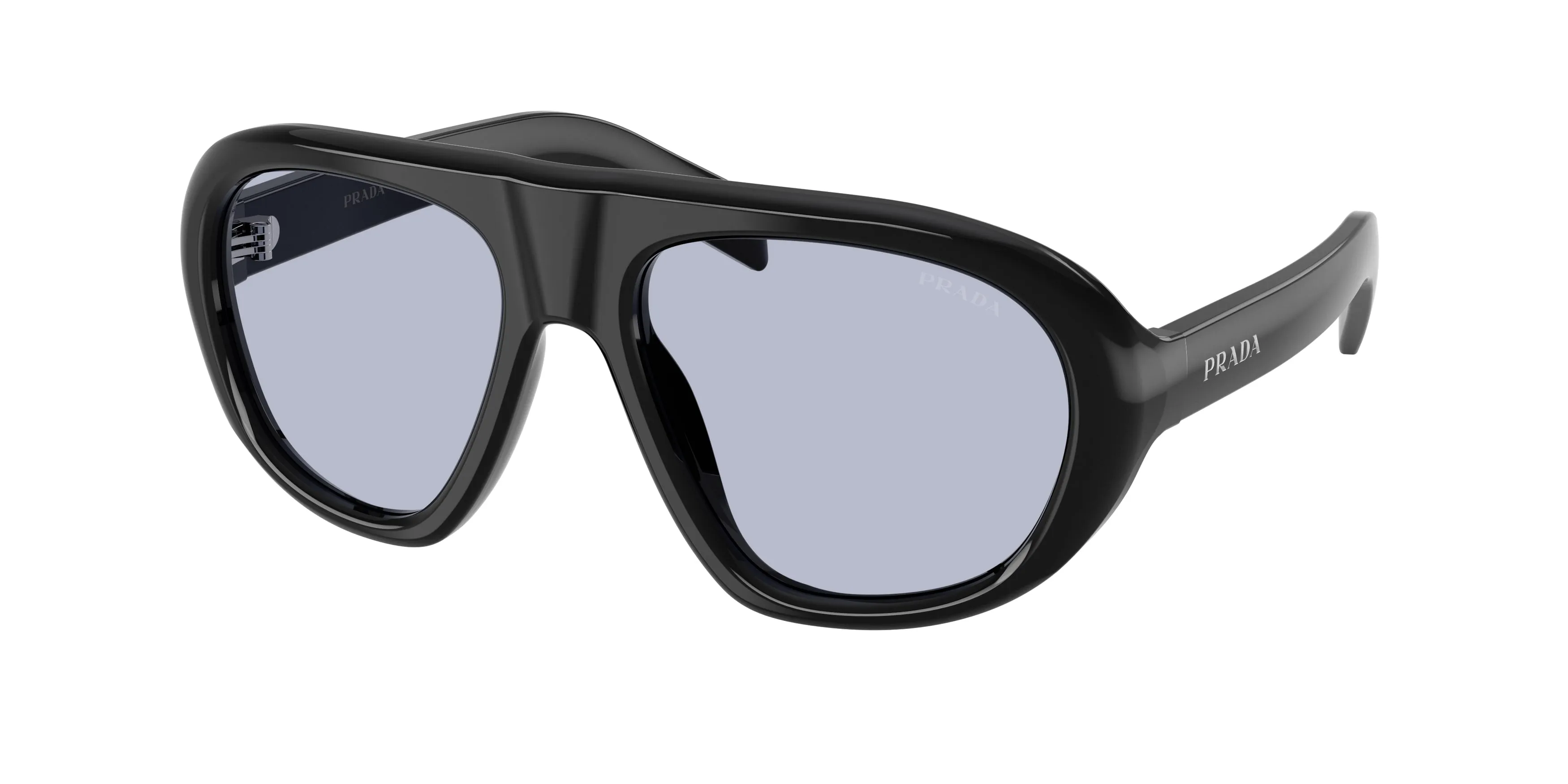 Prada PR C05S 16K30X Occhiali da sole Acetato Nero Blu Geometrica Normale - immagine 1