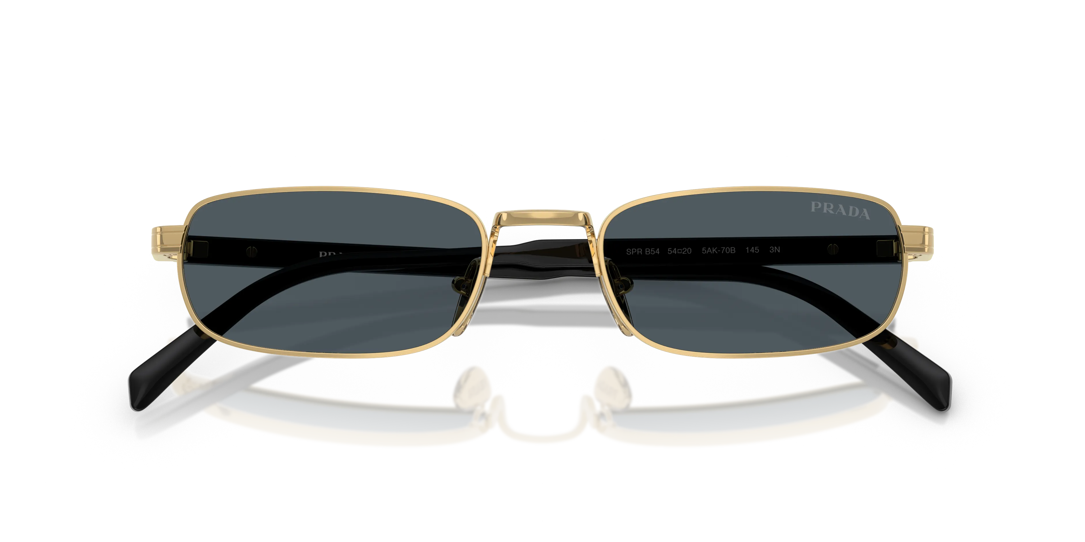 Prada PR B54S 5AK70B Occhiali da sole Metallo Oro Grigio Squadrata Normale - immagine 2