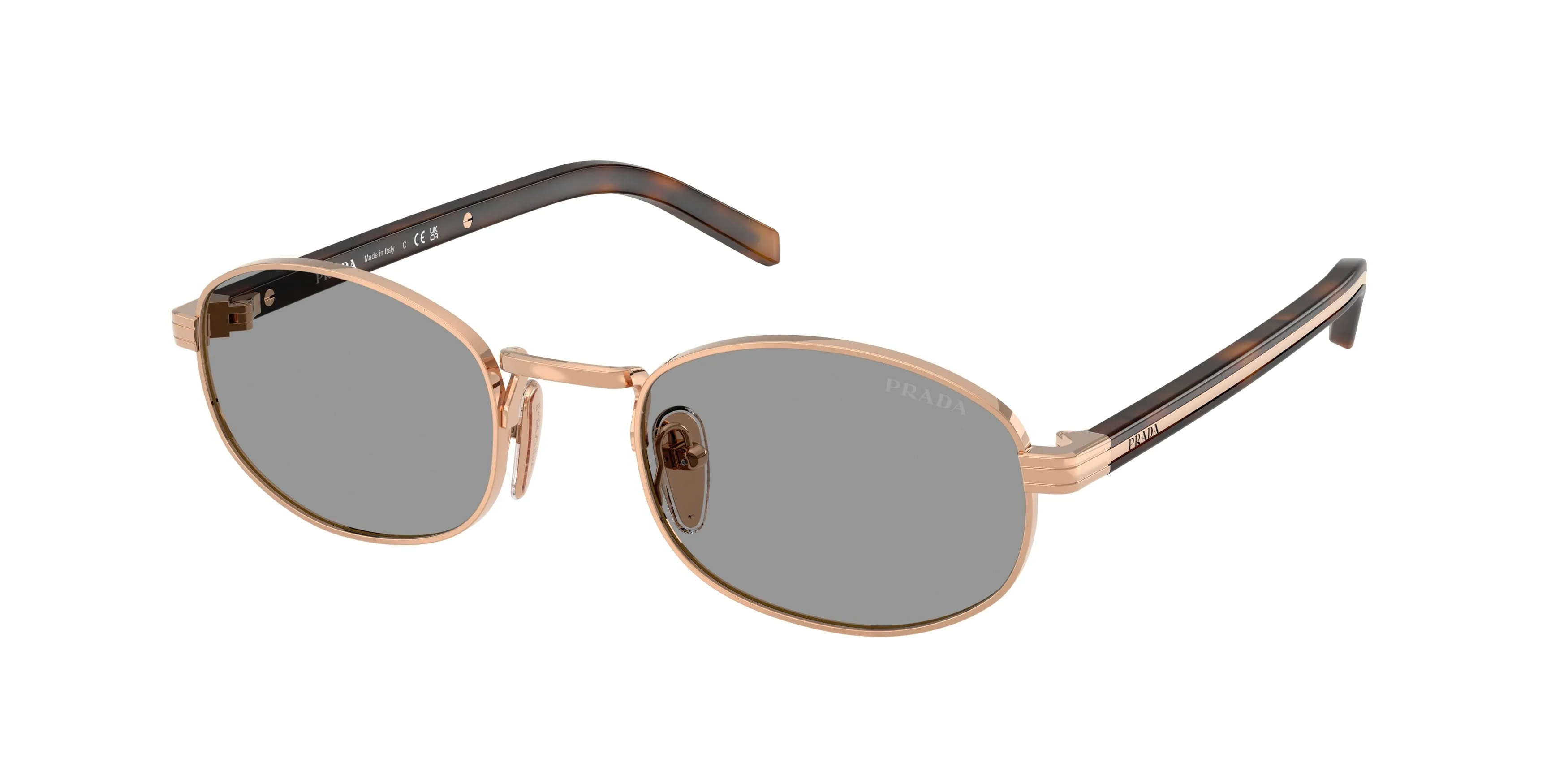 Prada PR B53S SVF50Q Occhiali da sole Acciaio Oro Grigio Rotonda Normale - immagine 1