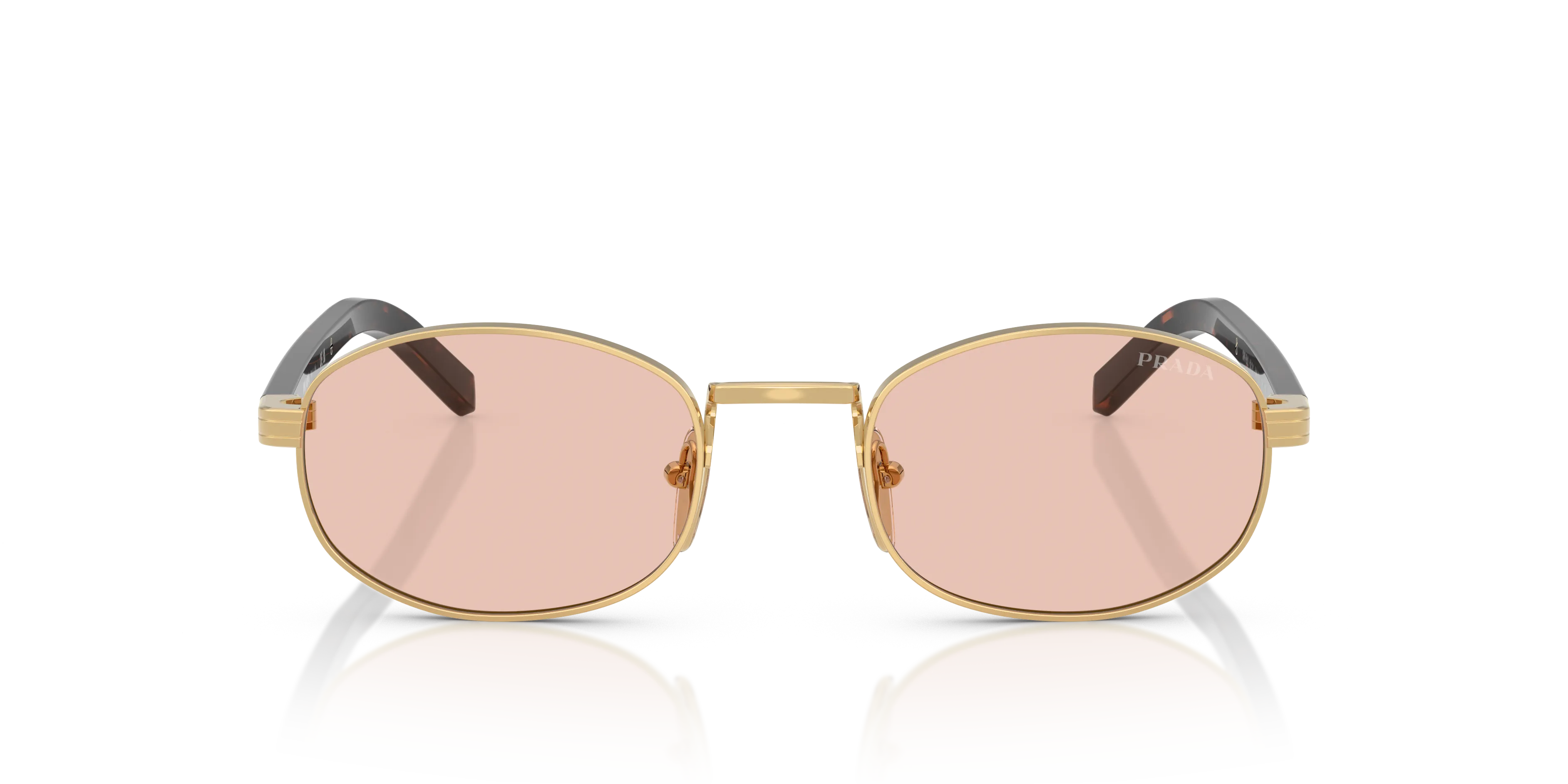 Prada PR B53S 5AK50V Occhiali da sole Acciaio Oro Rosa Rotonda Normale - immagine 3