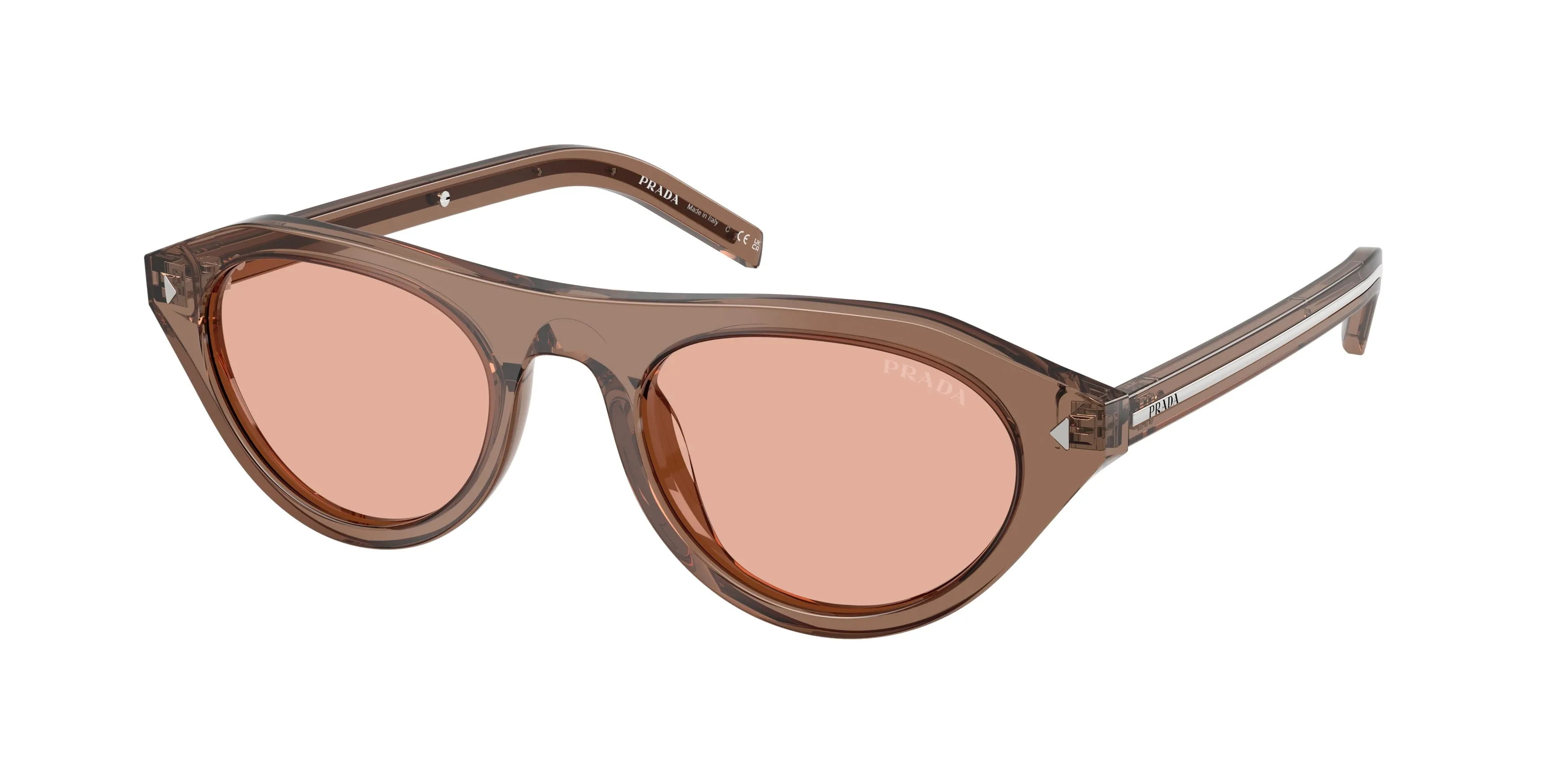 Prada PR B15S 28I50W Occhiali da sole Acetato Trasparente Rosa Geometrica Normale - immagine 1