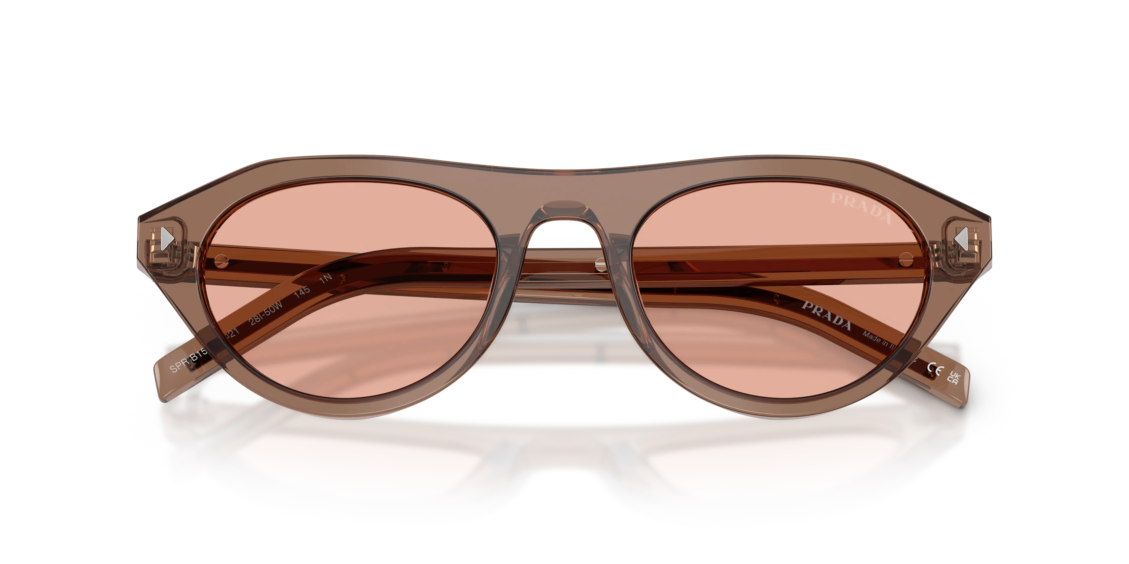 Prada PR B15S 28I50W Occhiali da sole Acetato Trasparente Rosa Geometrica Normale - immagine 2