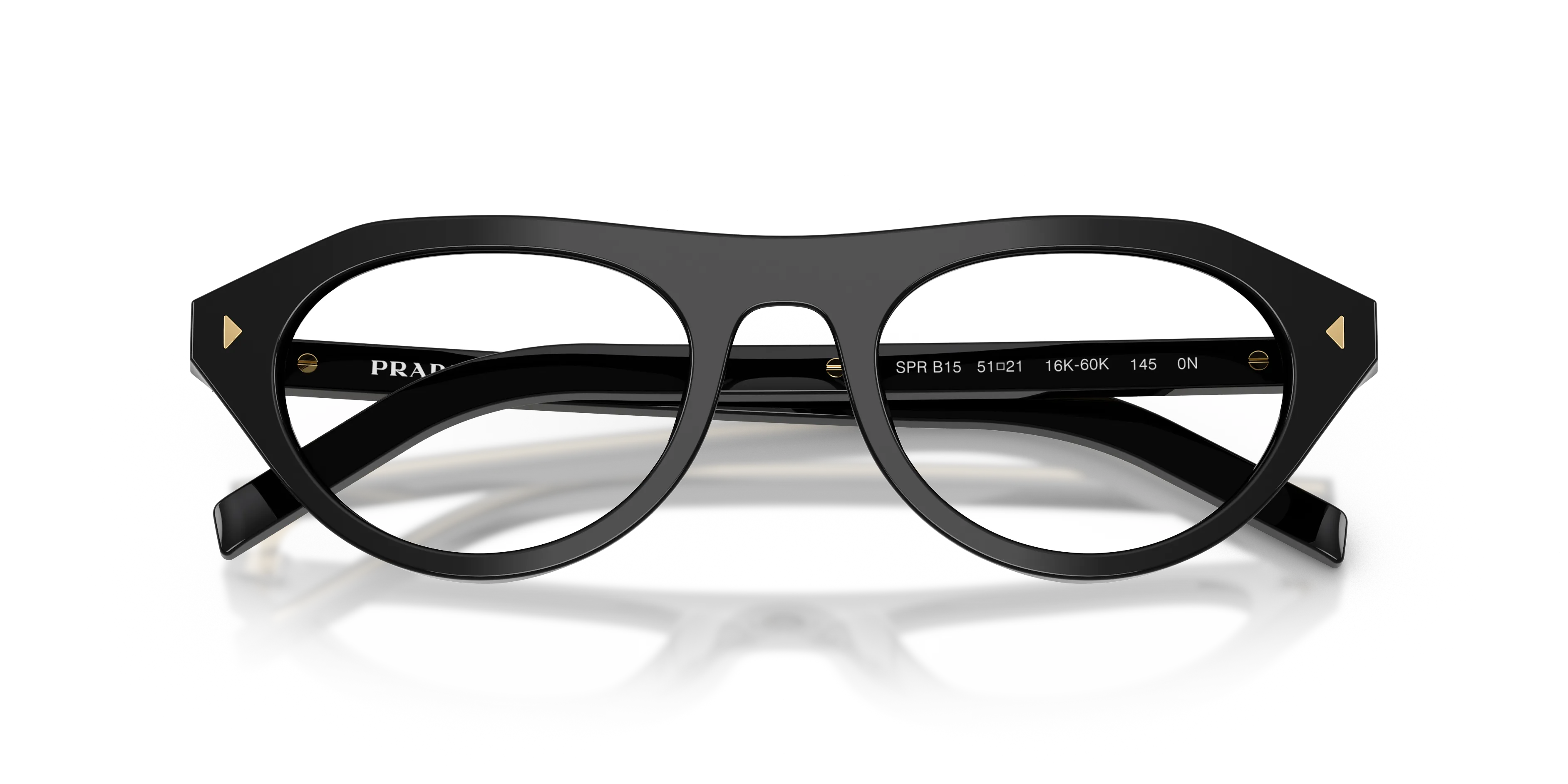 Prada PR B15S 16K60K Occhiali da sole Acetato Nero Trasparente Geometrica Normale - immagine 2