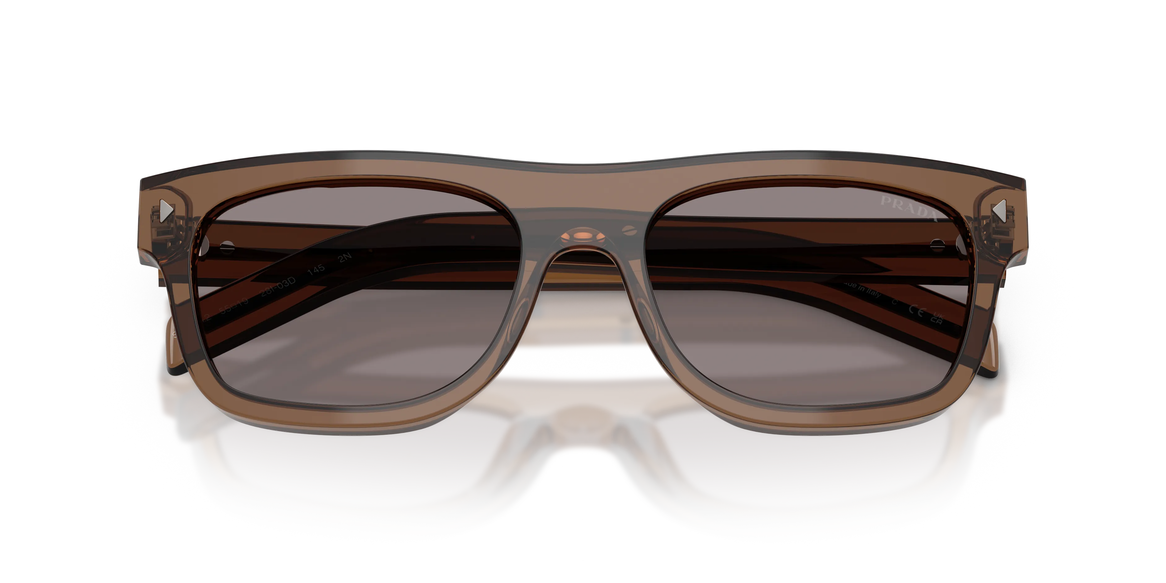Prada PR B12S 28I03D Occhiali da sole Acetato Trasparente Grigio Pillow Normale - immagine 2