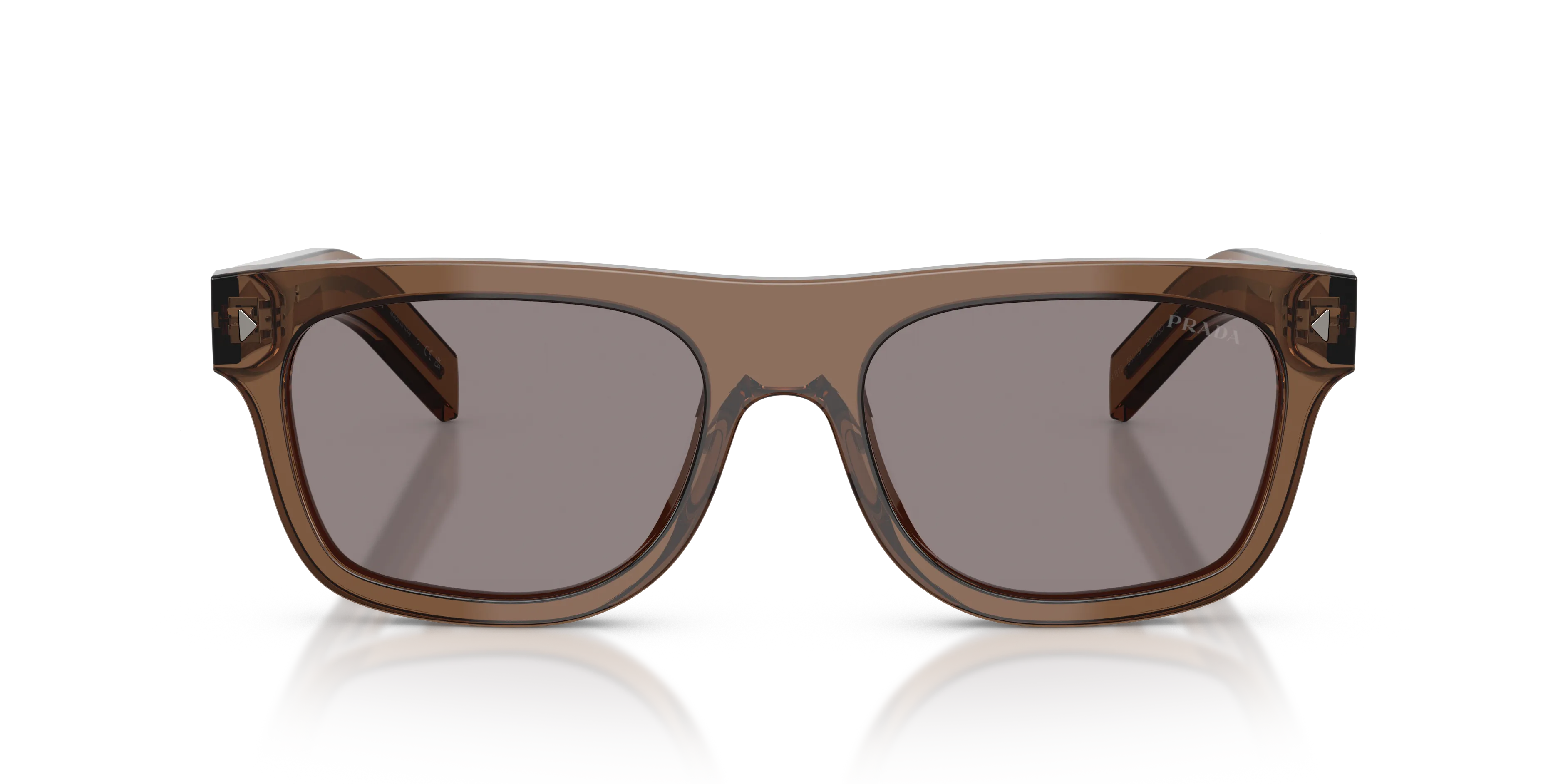 Prada PR B12S 28I03D Occhiali da sole Acetato Trasparente Grigio Pillow Normale - immagine 3