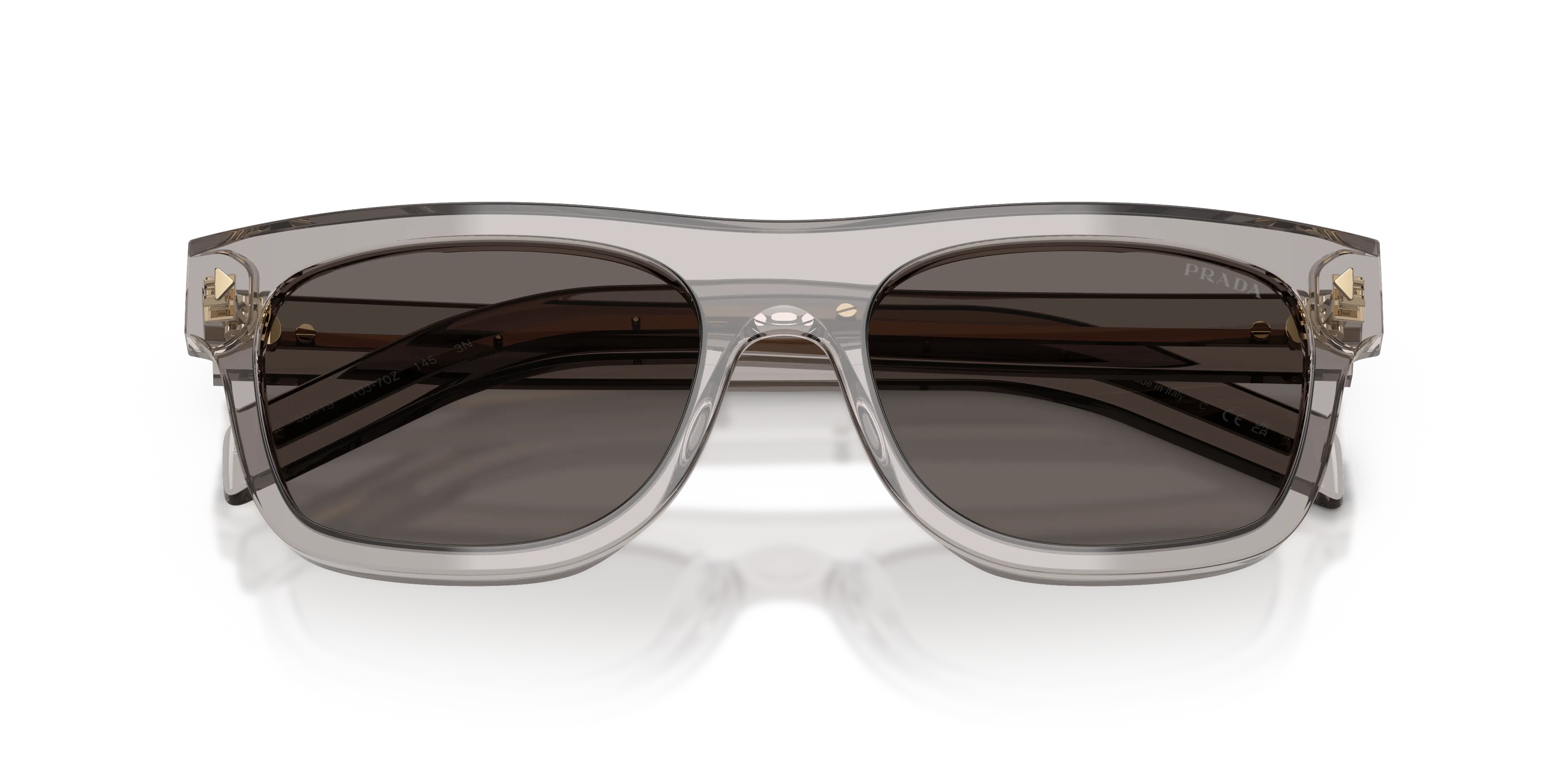 Prada PR B12S 10J70Z Occhiali da sole Acetato Grigio Grigio Pillow Normale - immagine 2