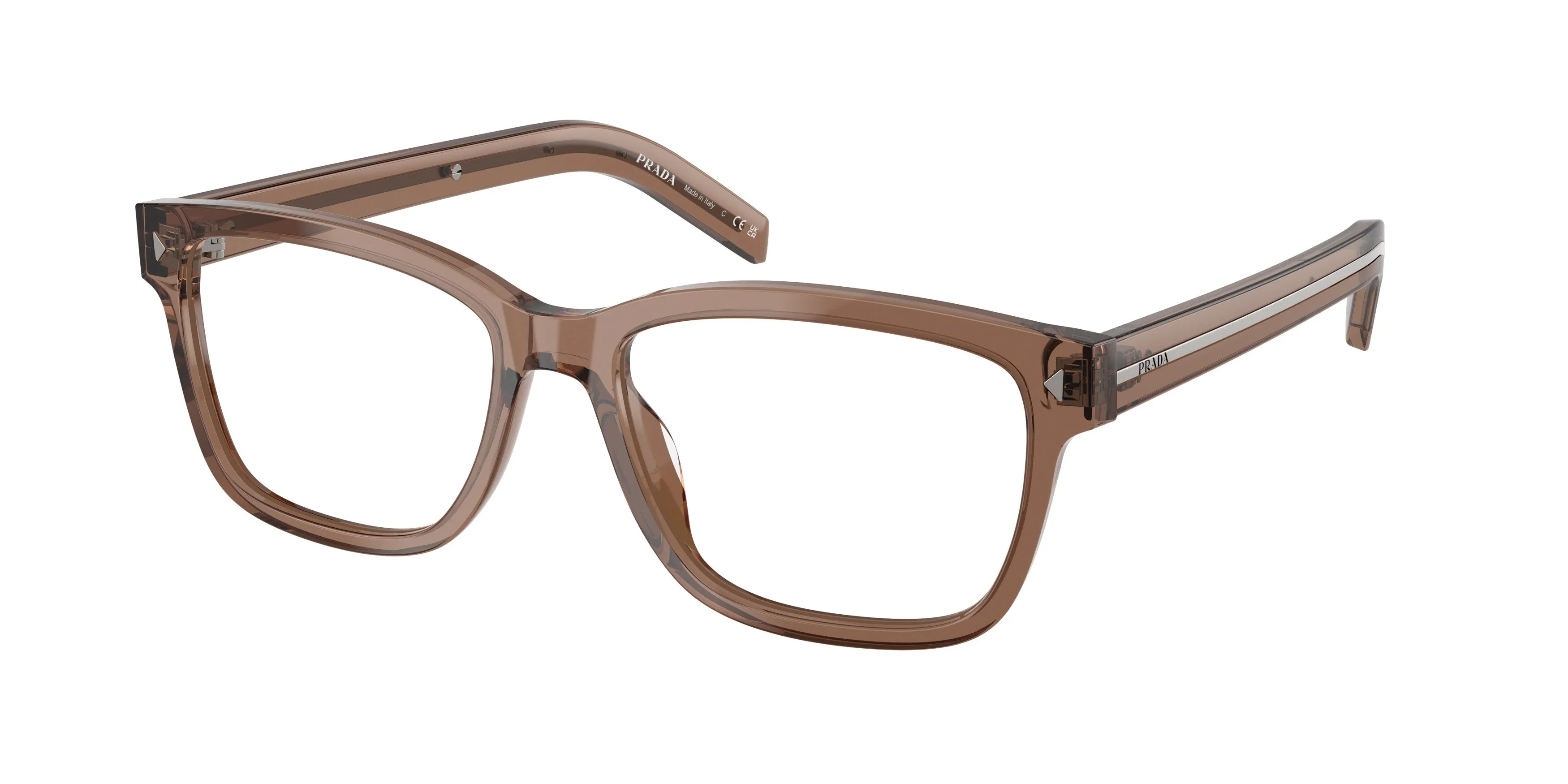 Prada PR B10V 28I1O1 Montature da vista Acetato Trasparente Trasparente Squadrata Normale - immagine 1