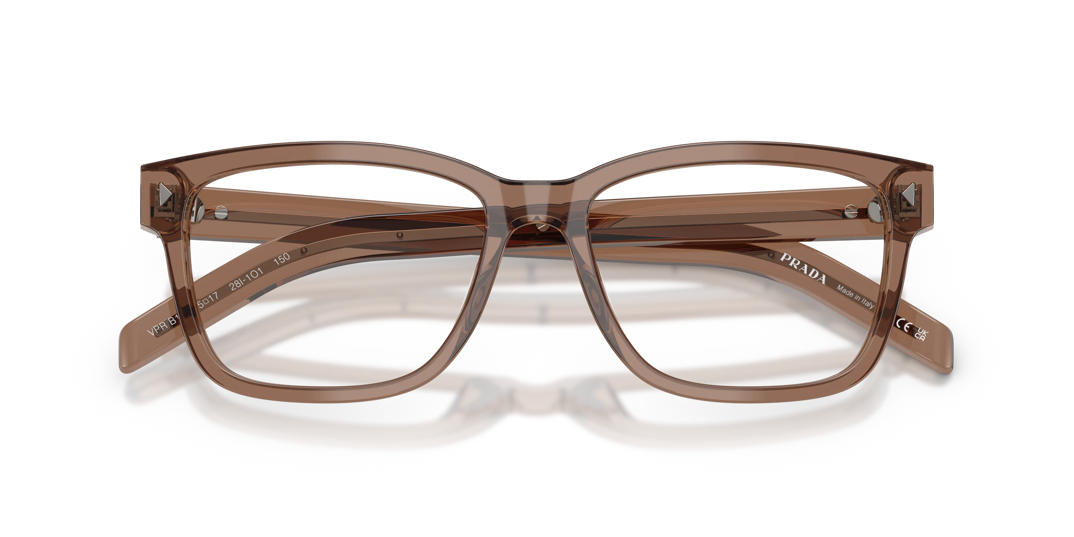 Prada PR B10V 28I1O1 Montature da vista Acetato Trasparente Trasparente Squadrata Normale - immagine 2