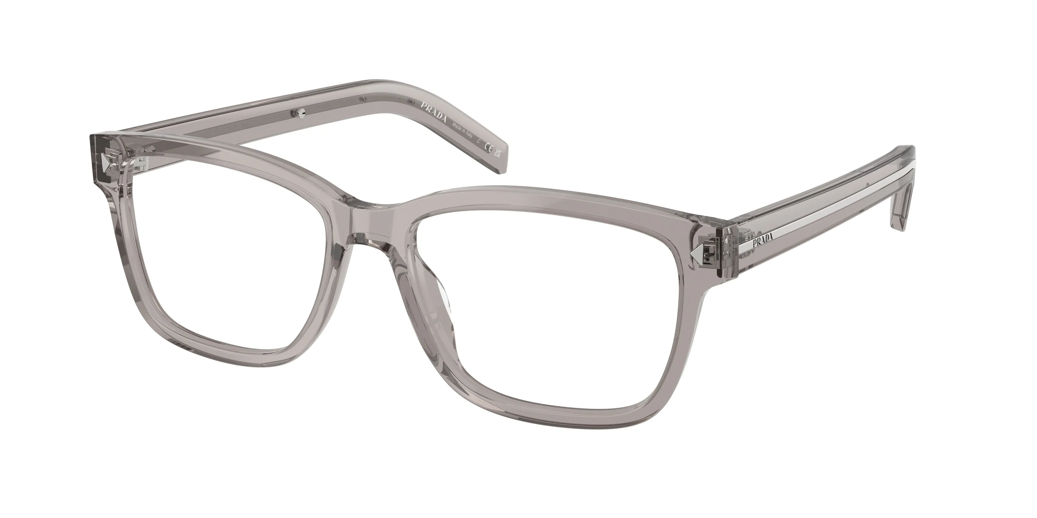 Prada PR B10V 10J1O1 Montature da vista Acetato Grigio Trasparente Squadrata Normale - immagine 1