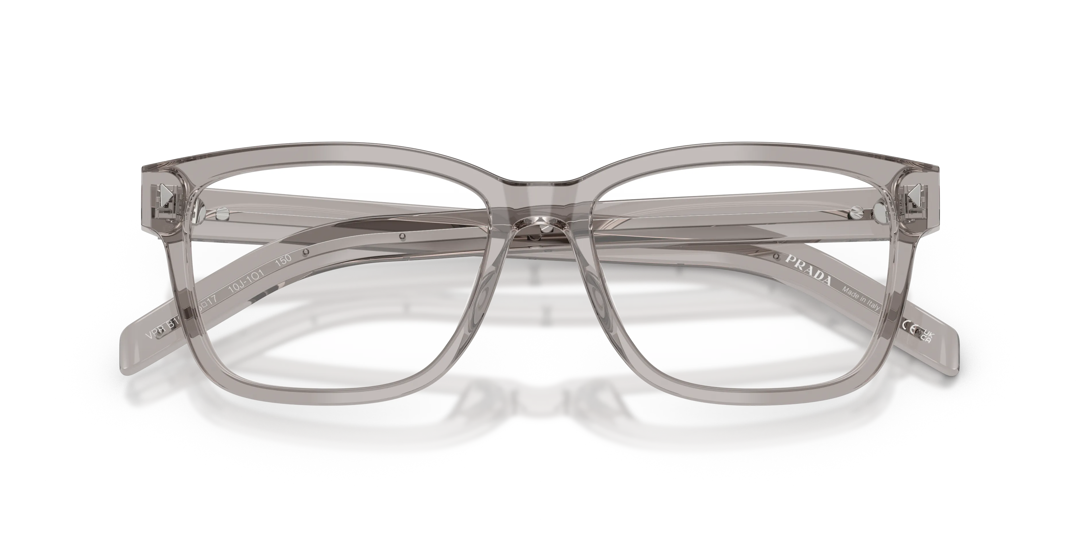 Prada PR B10V 10J1O1 Montature da vista Acetato Grigio Trasparente Squadrata Normale - immagine 2
