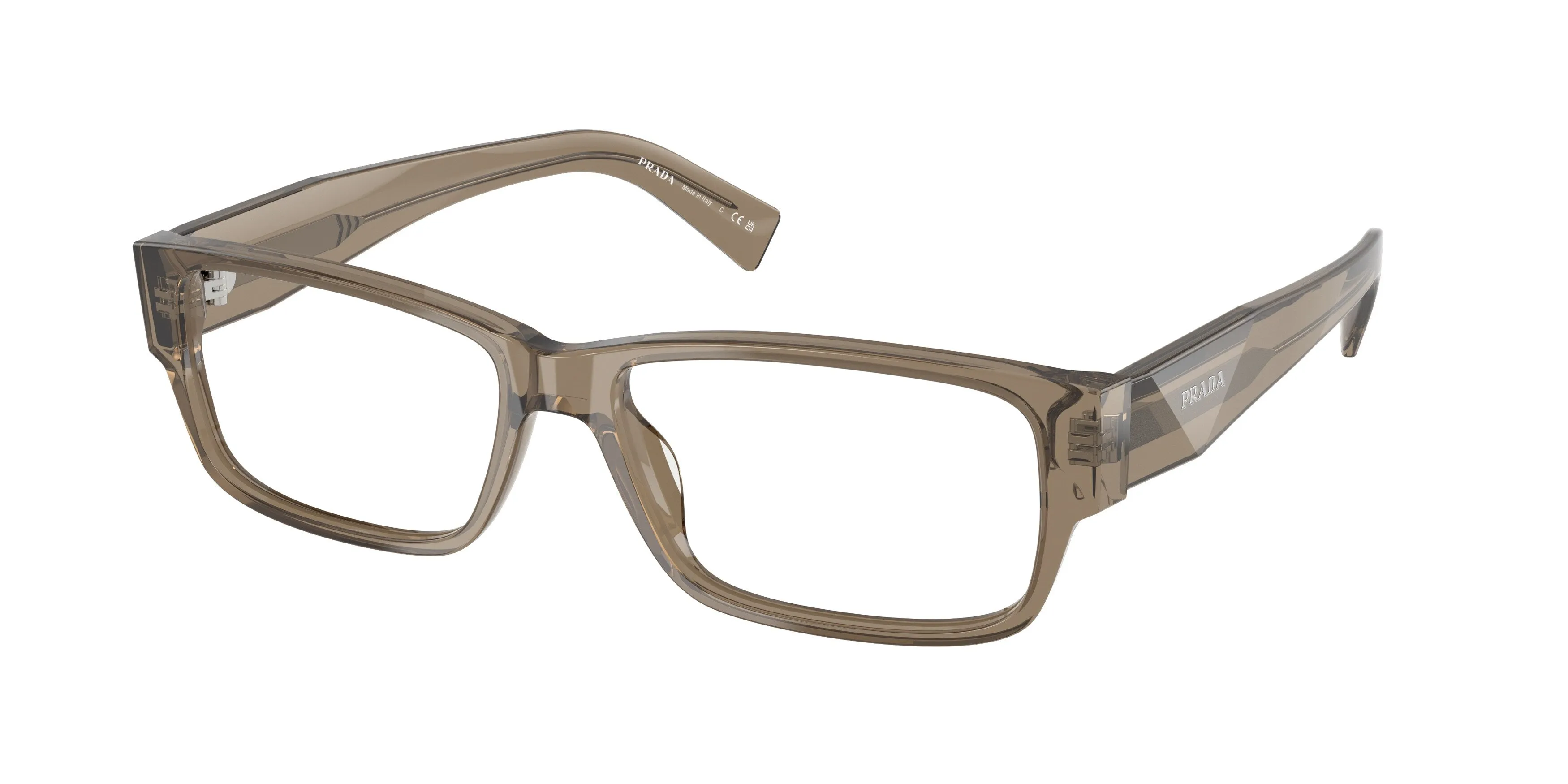 Prada PR B09V 18T1O1 Montature da vista Acetato Marrone Trasparente Squadrata Normale - immagine 1