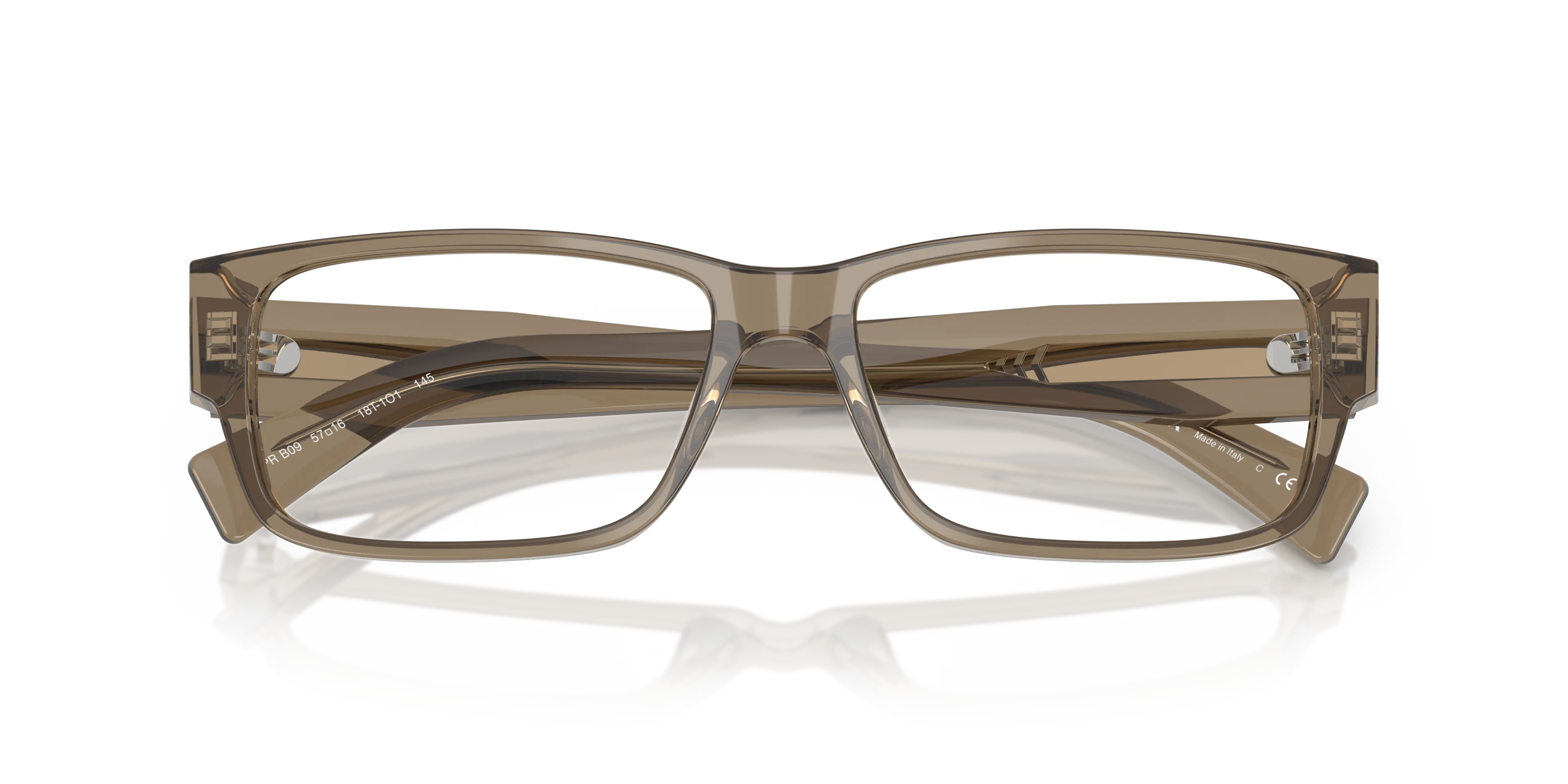 Prada PR B09V 18T1O1 Montature da vista Acetato Marrone Trasparente Squadrata Normale - immagine 2