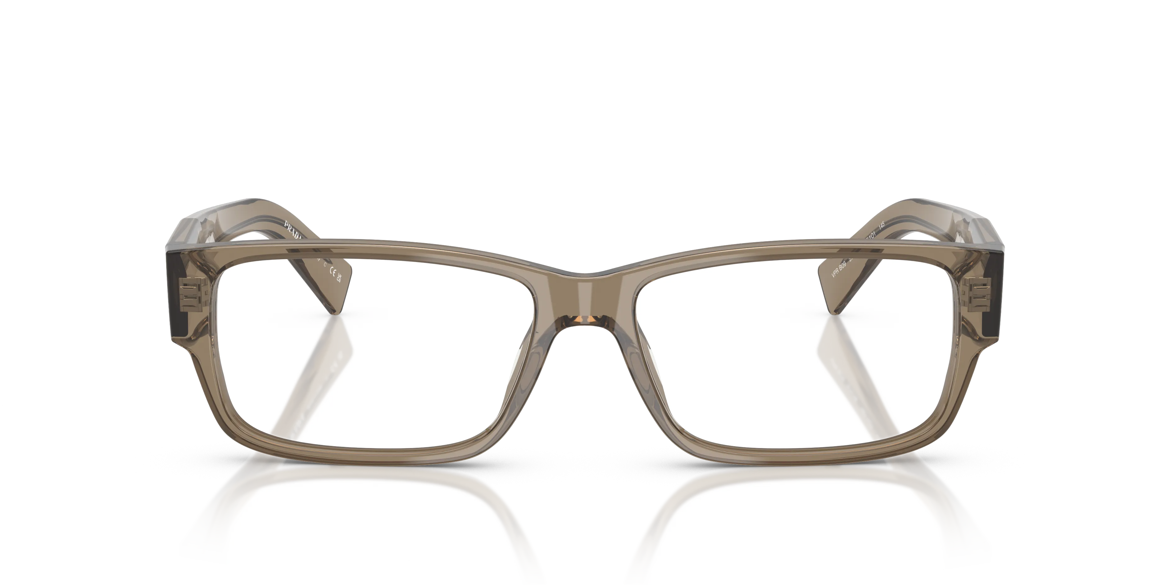 Prada PR B09V 18T1O1 Montature da vista Acetato Marrone Trasparente Squadrata Normale - immagine 3