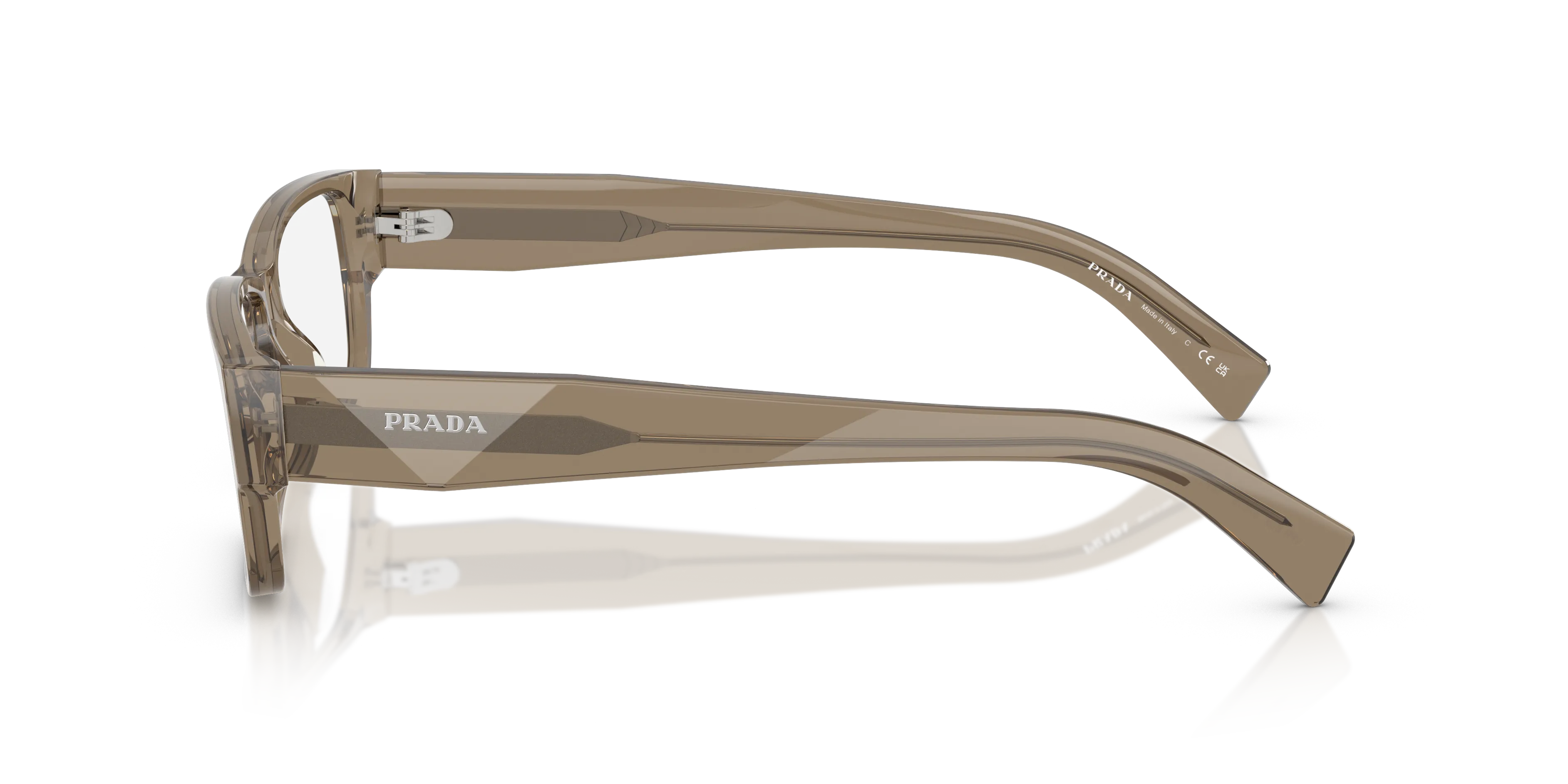 Prada PR B09V 18T1O1 Montature da vista Acetato Marrone Trasparente Squadrata Normale - immagine 4