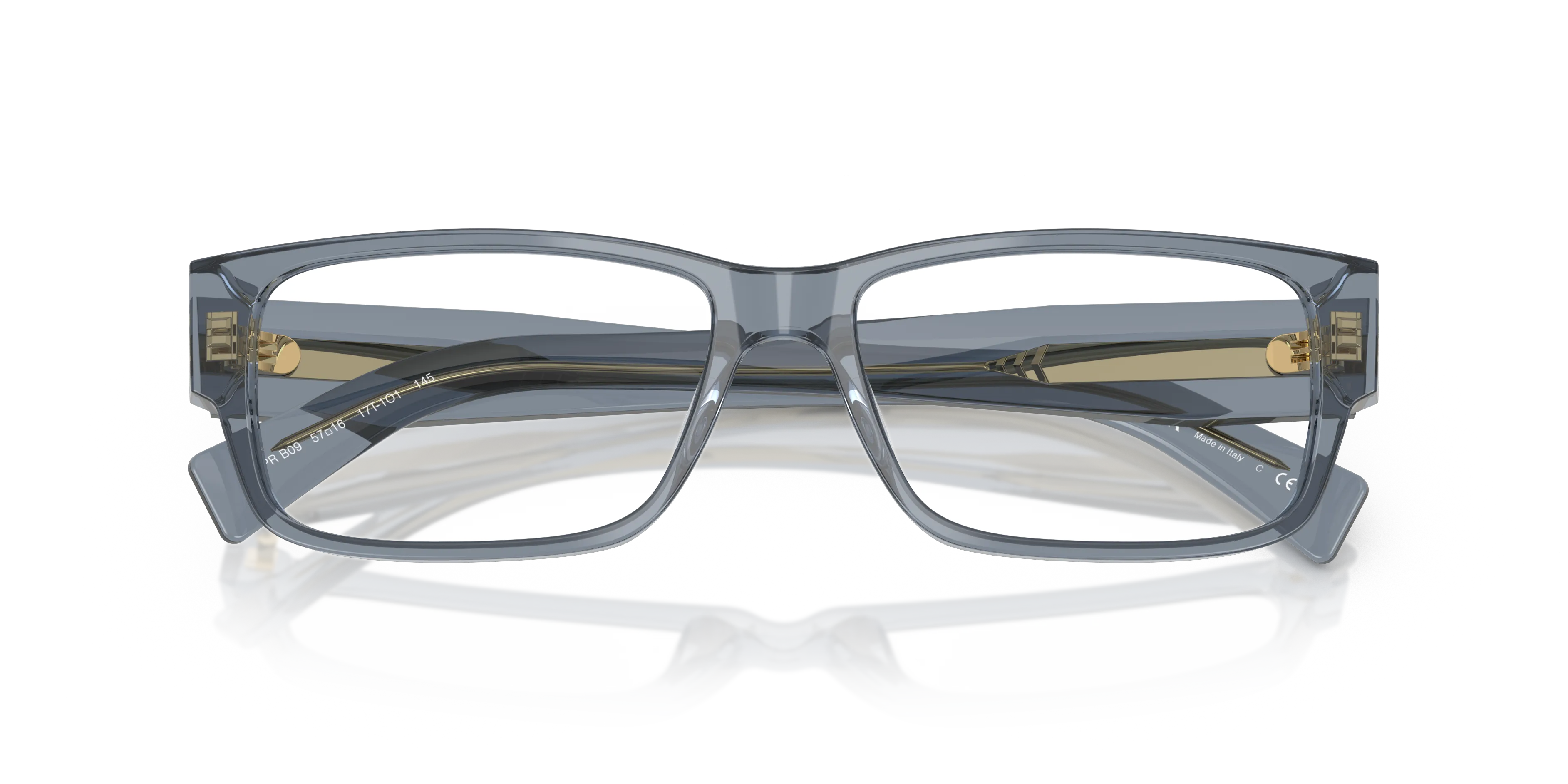 Prada PR B09V 17T1O1 Montature da vista Acetato Blu Trasparente Squadrata Normale - immagine 2