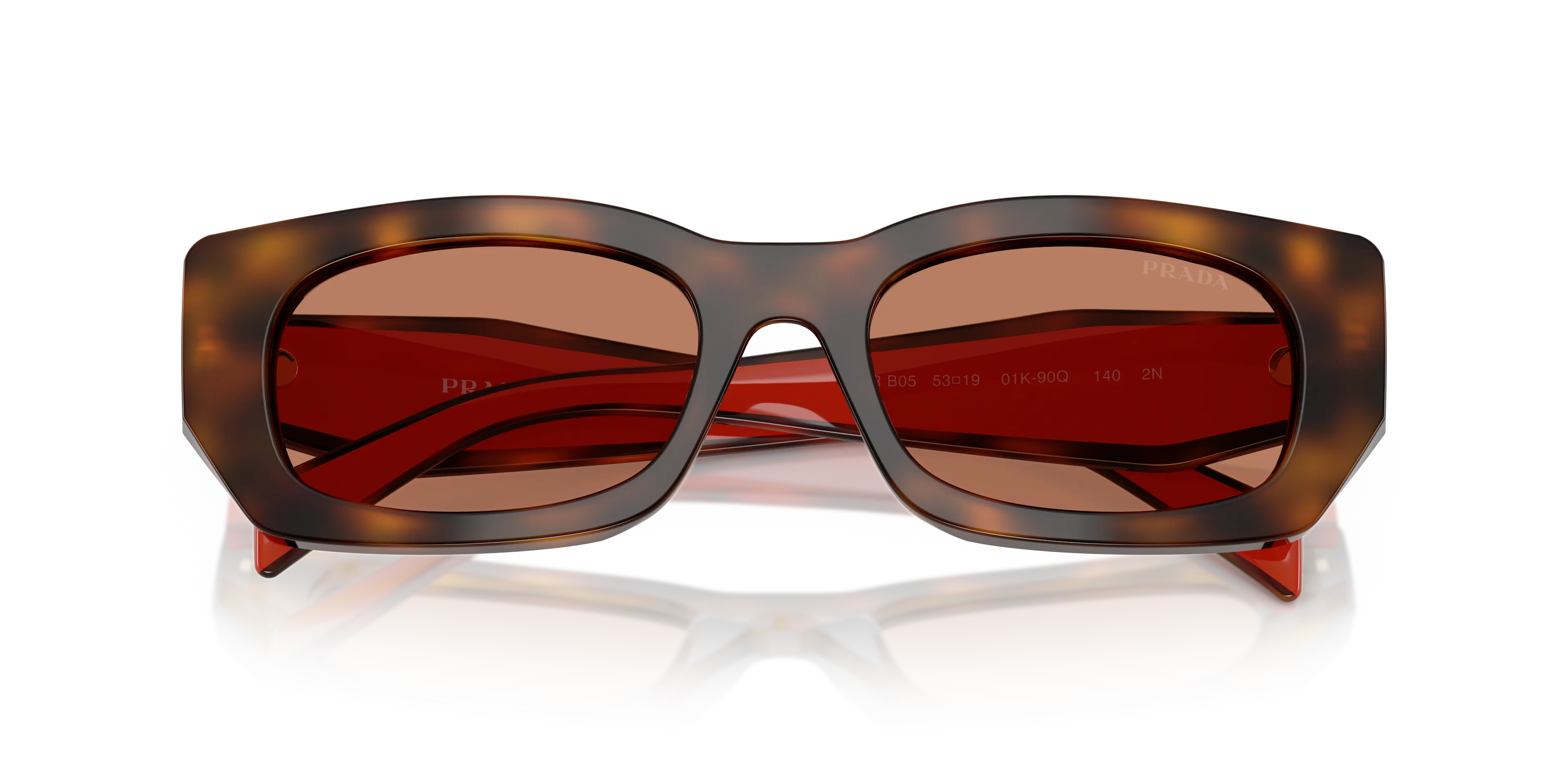 Prada PR B05S 01K90Q Occhiali da sole Acetato Tartaruga Marrone Pillow Normale - immagine 2