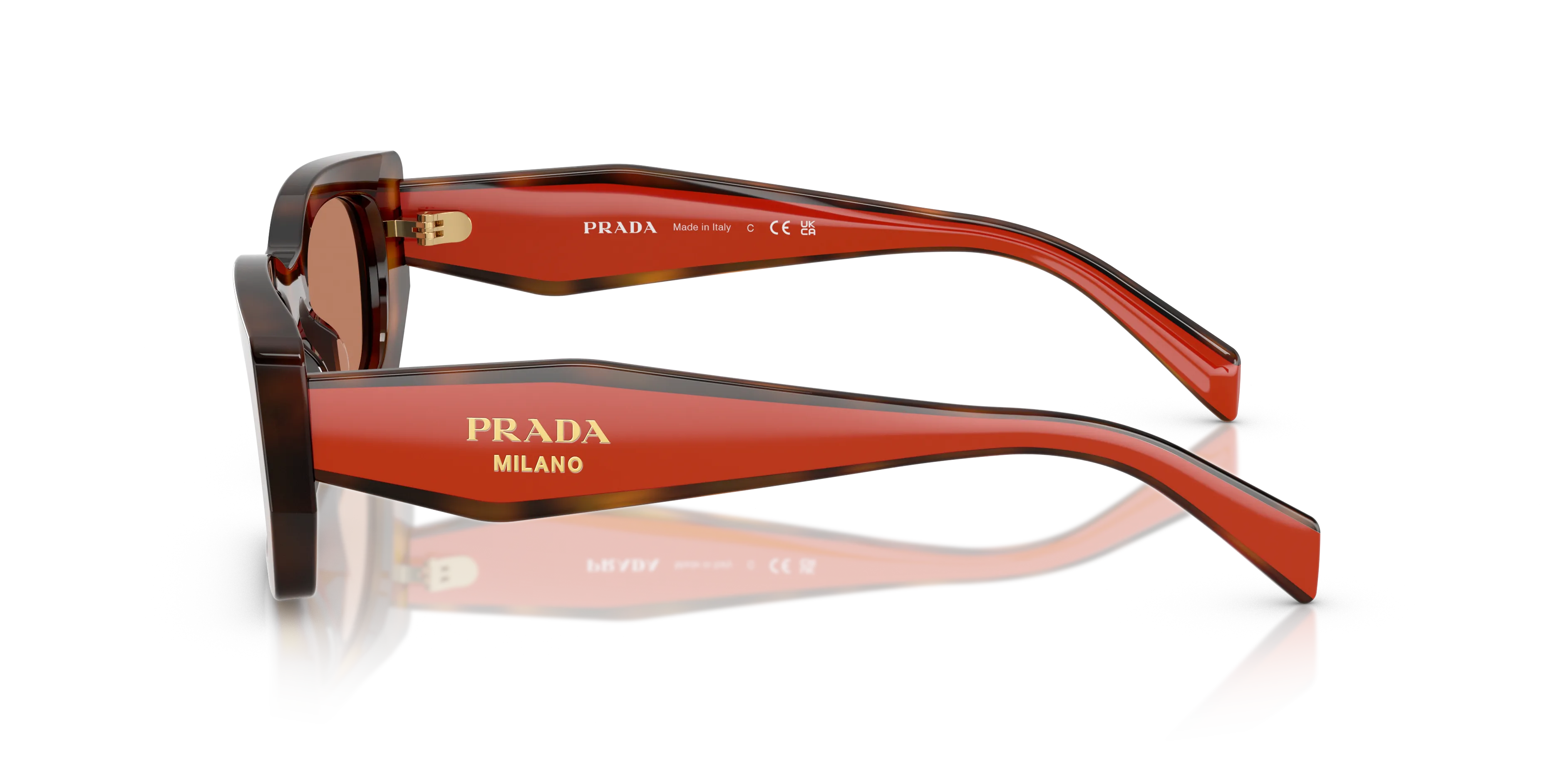 Prada PR B05S 01K90Q Occhiali da sole Acetato Tartaruga Marrone Pillow Normale - immagine 4