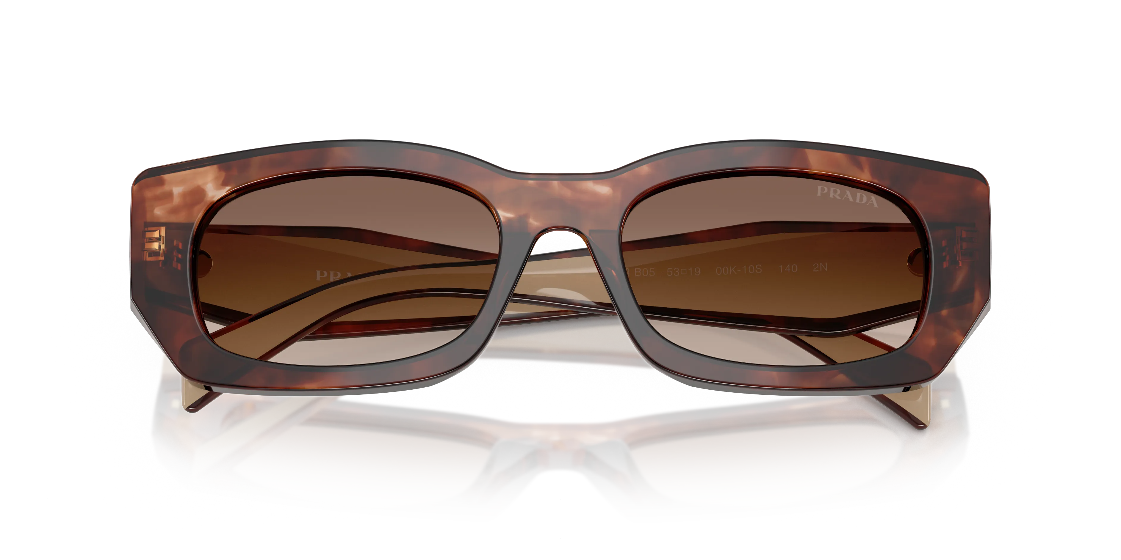 Prada PR B05S 00K10S Occhiali da sole Acetato Tartaruga Marrone Pillow Normale Sfumato - immagine 2