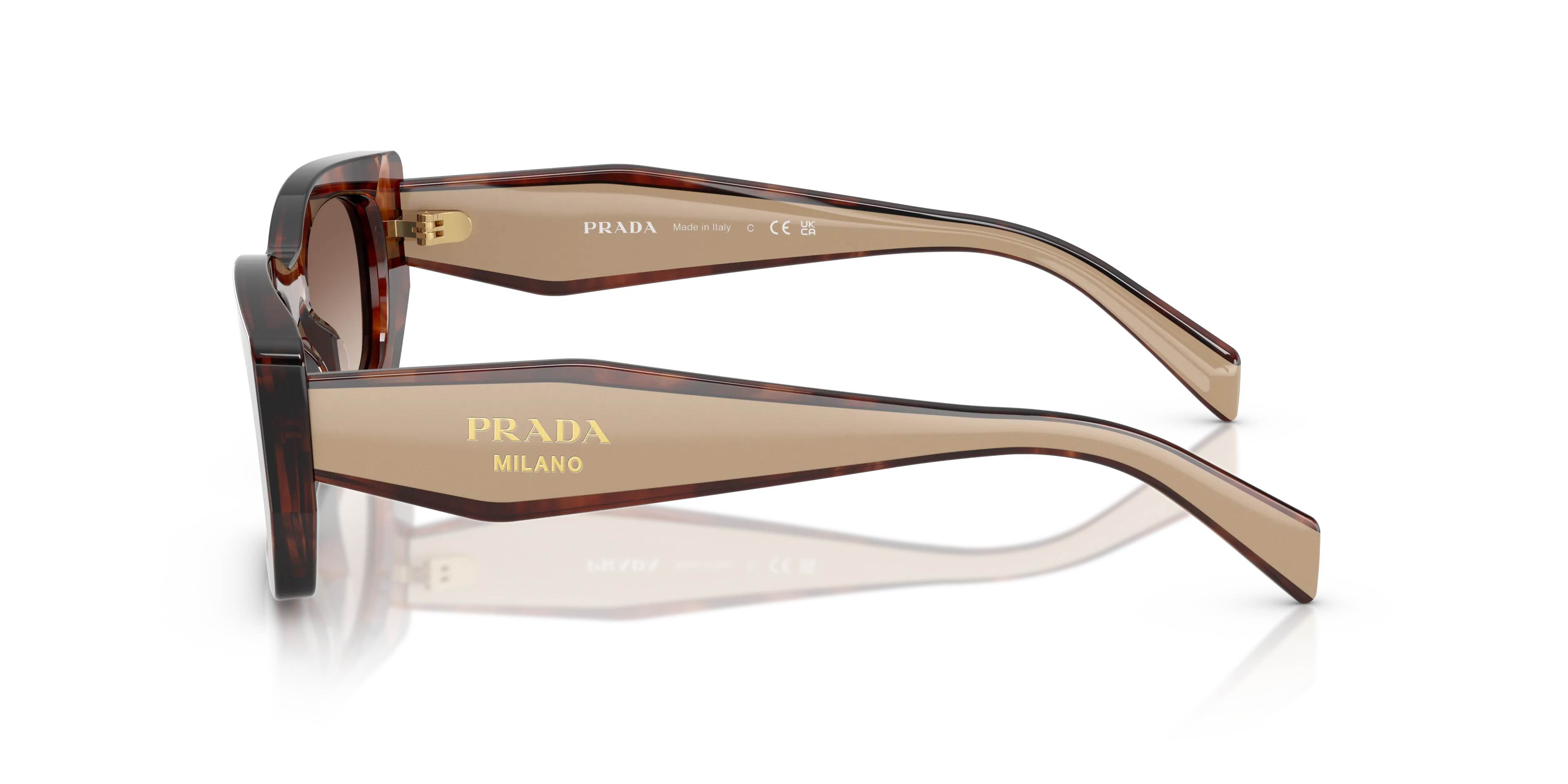 Prada PR B05S 00K10S Occhiali da sole Acetato Tartaruga Marrone Pillow Normale Sfumato - immagine 4