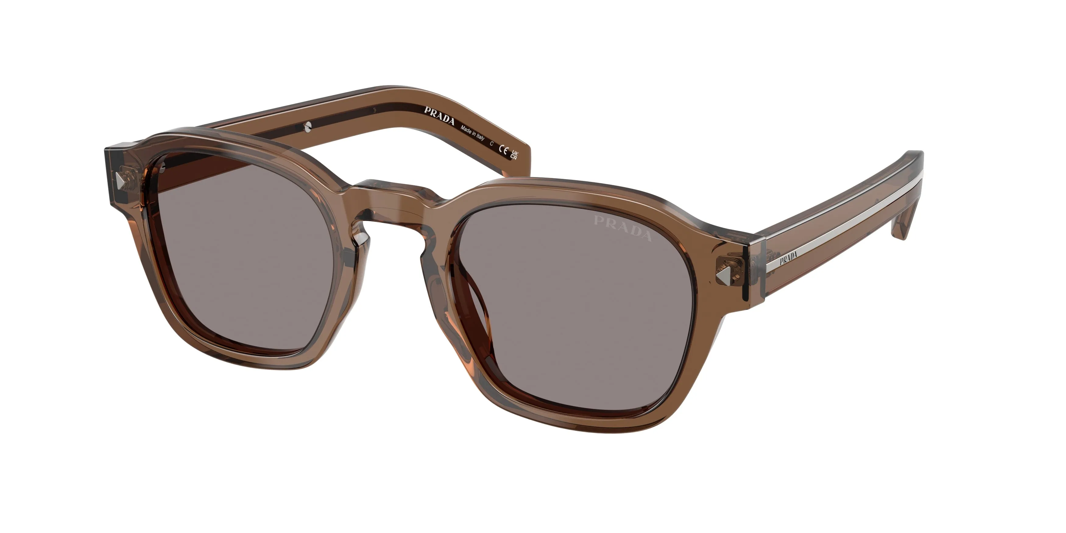 Prada PR A16S 28I03D Occhiali da sole Acetato Trasparente Grigio Pantos Normale - immagine 1