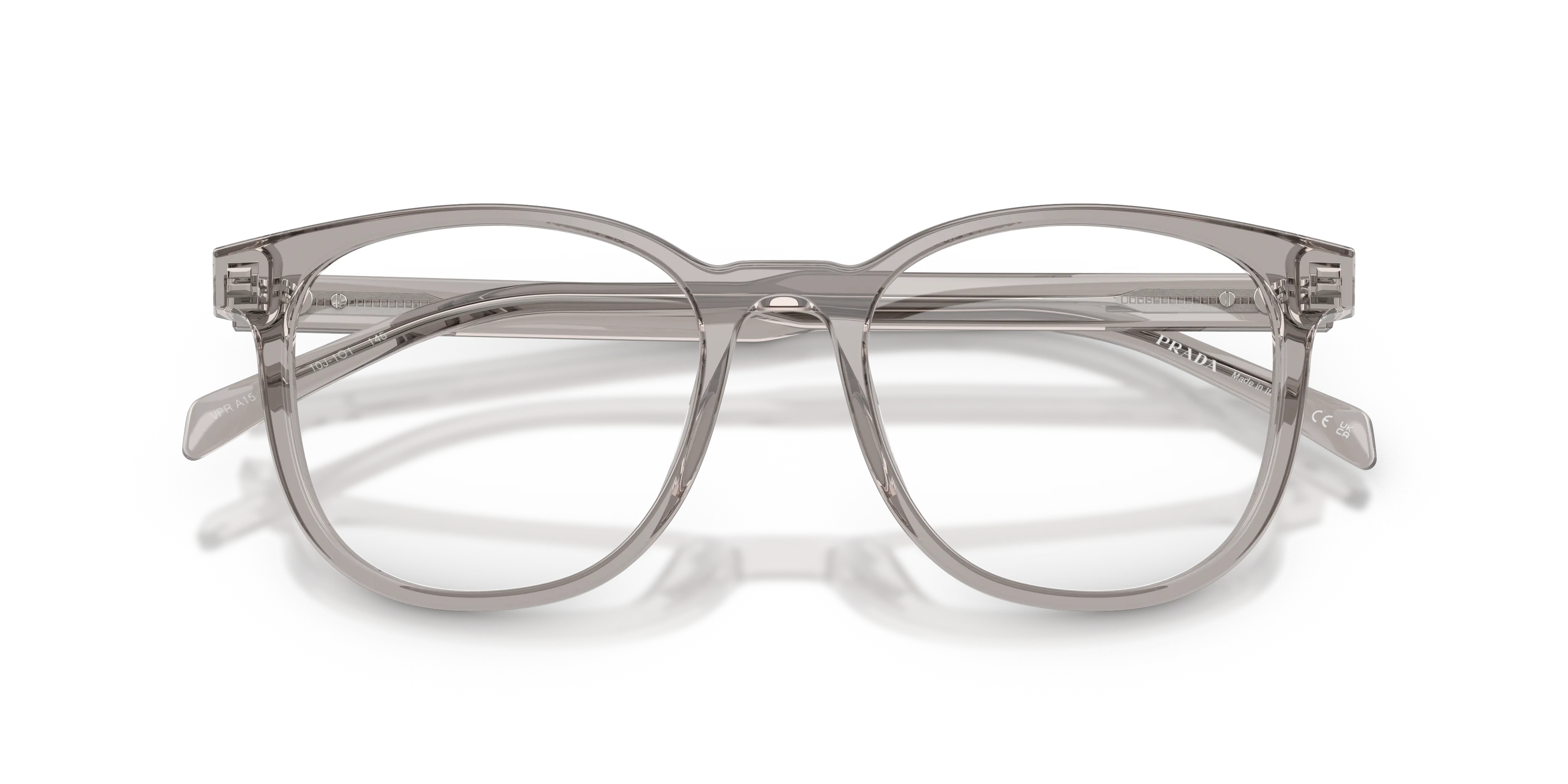 Prada PR A15V 10J1O1 Montature da vista Acetato Grigio Trasparente Pantos Normale - immagine 2