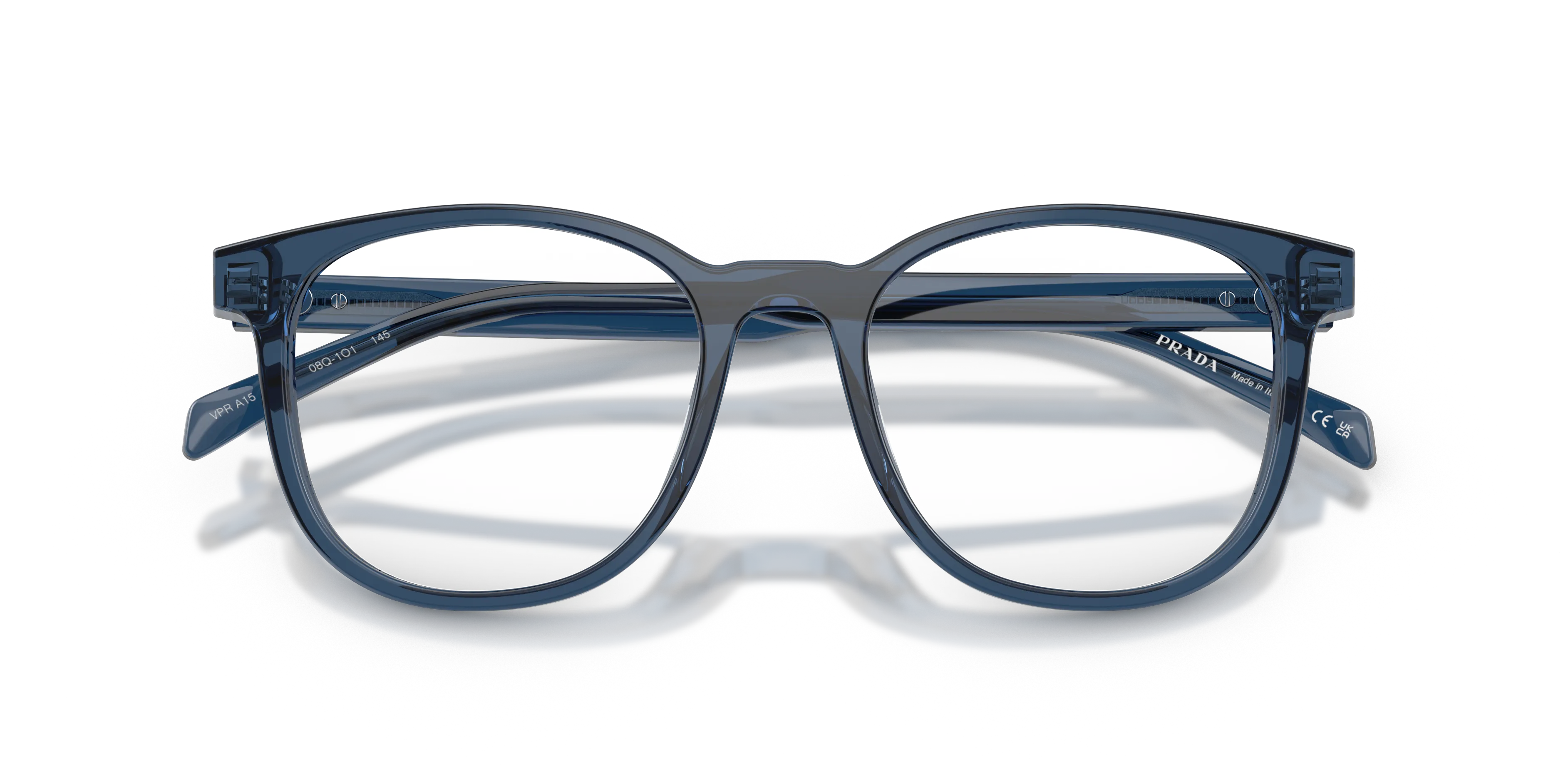 Prada PR A15V 08Q1O1 Montature da vista Acetato Blu Trasparente Pantos Normale - immagine 2