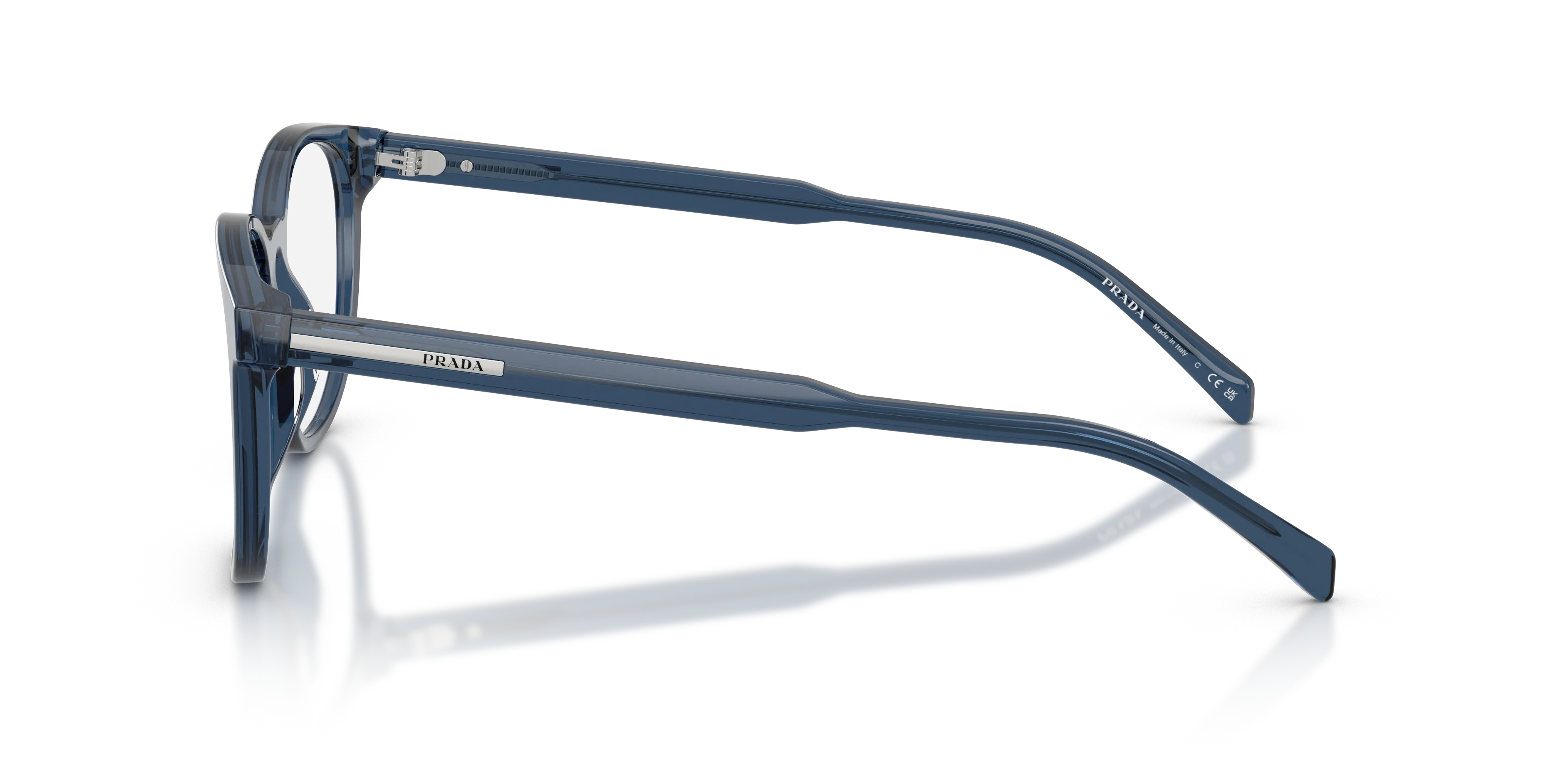 Prada PR A15V 08Q1O1 Montature da vista Acetato Blu Trasparente Pantos Normale - immagine 4