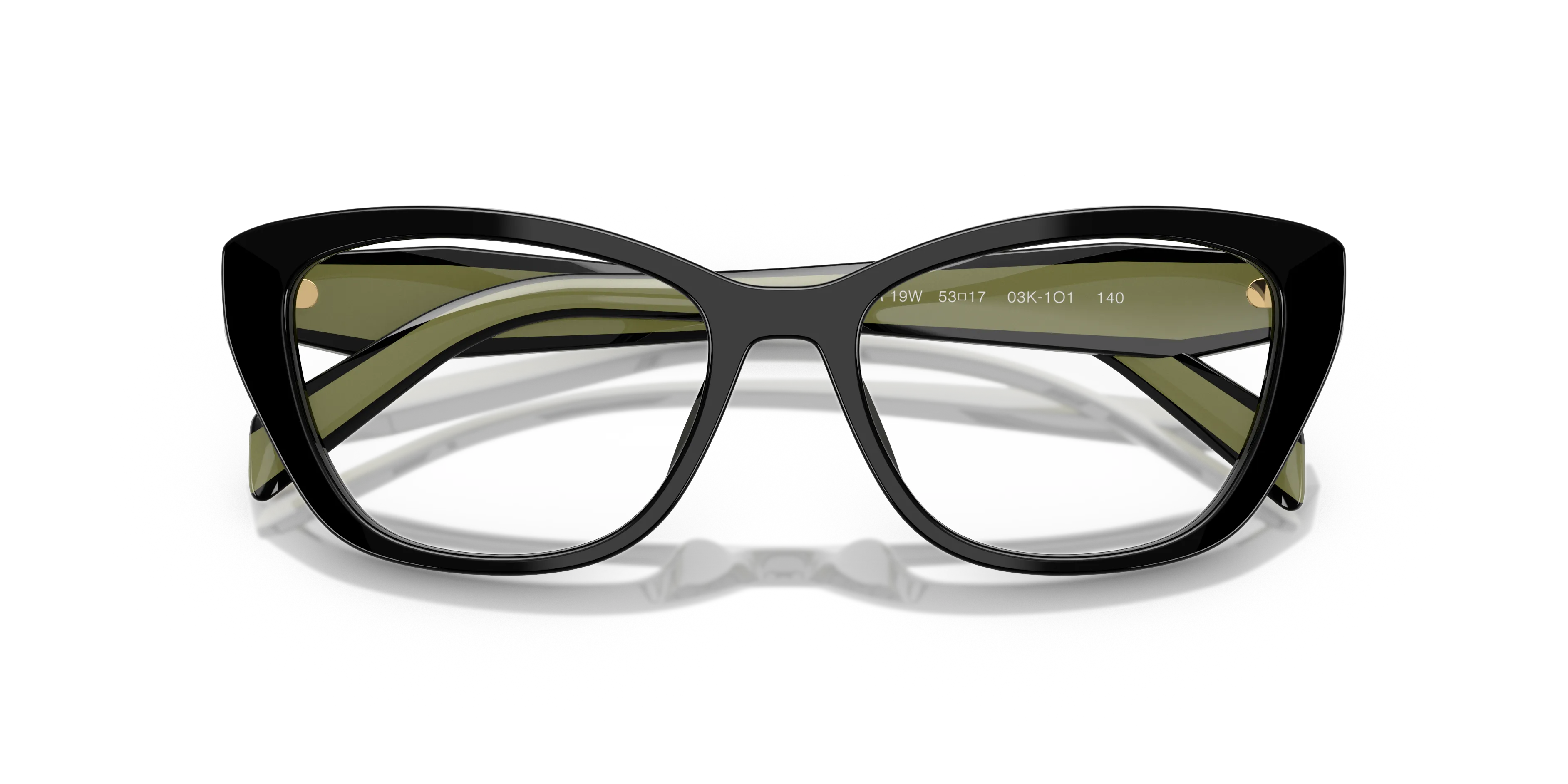 Prada PR 19WV 03K1O1 Montature da vista Acetato Nero Trasparente Cat Eye Normale - immagine 2