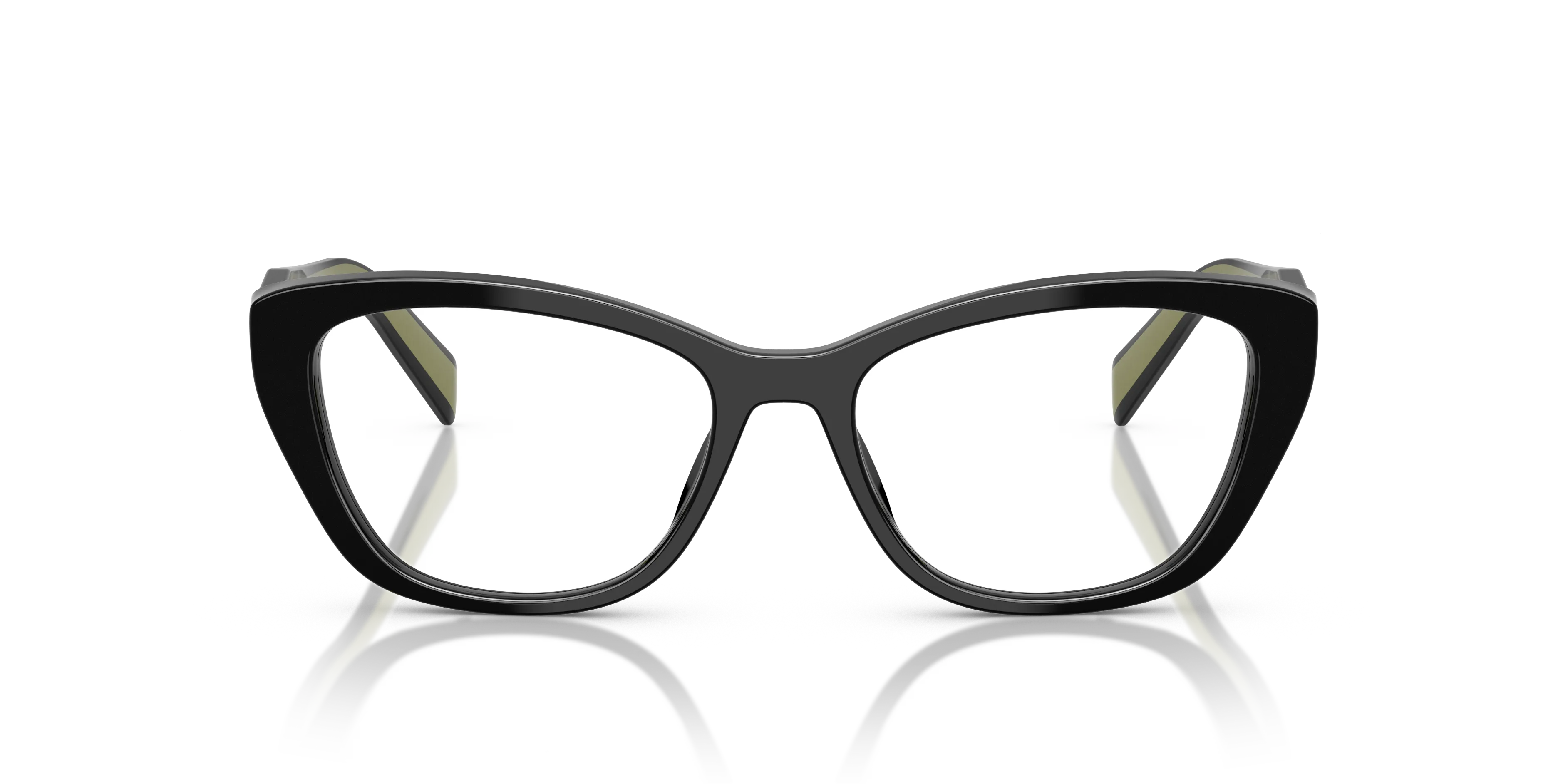 Prada PR 19WV 03K1O1 Montature da vista Acetato Nero Trasparente Cat Eye Normale - immagine 3