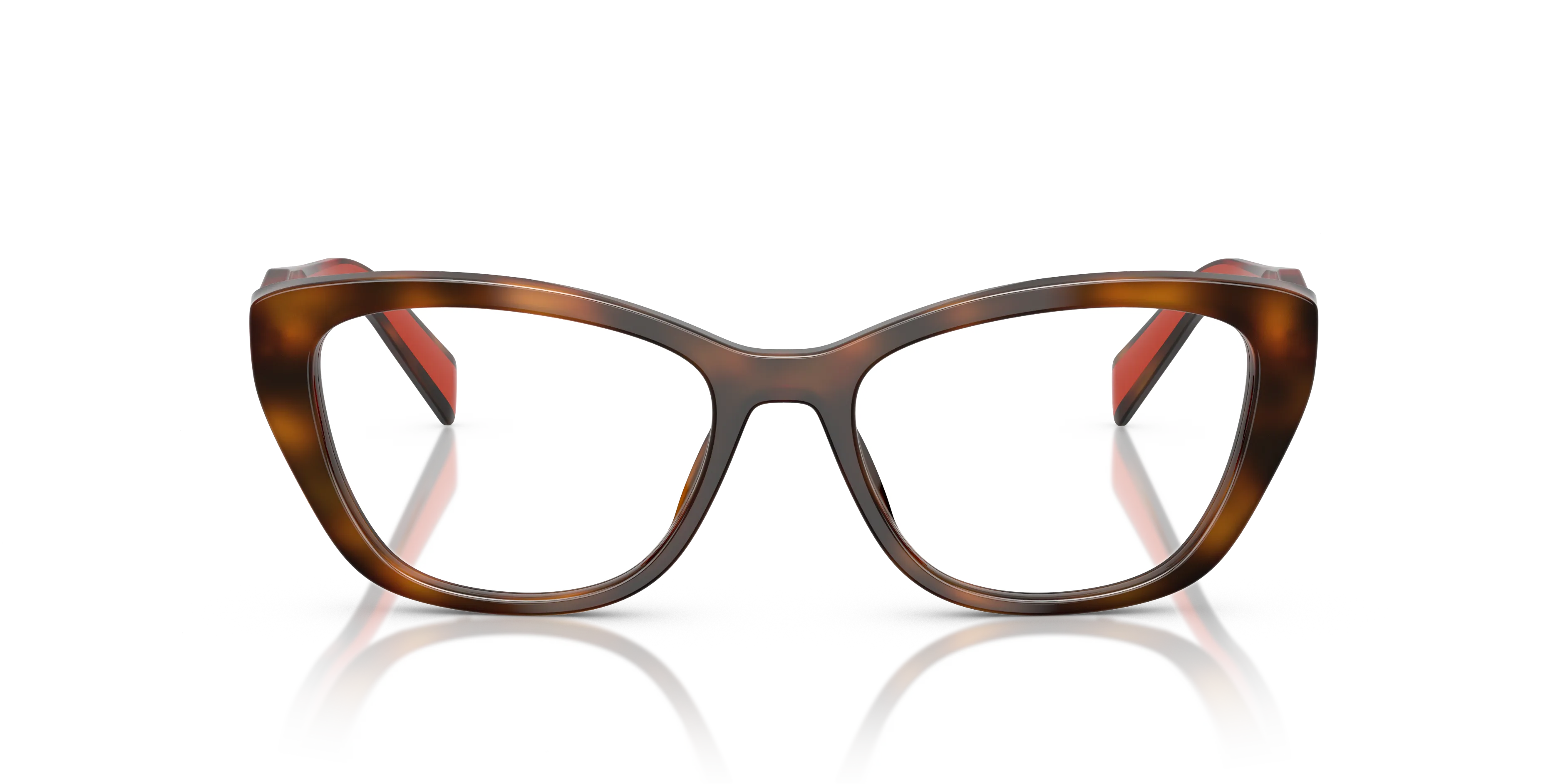 Prada PR 19WV 01K1O1 Montature da vista Acetato Tartaruga Trasparente Cat Eye Normale - immagine 3