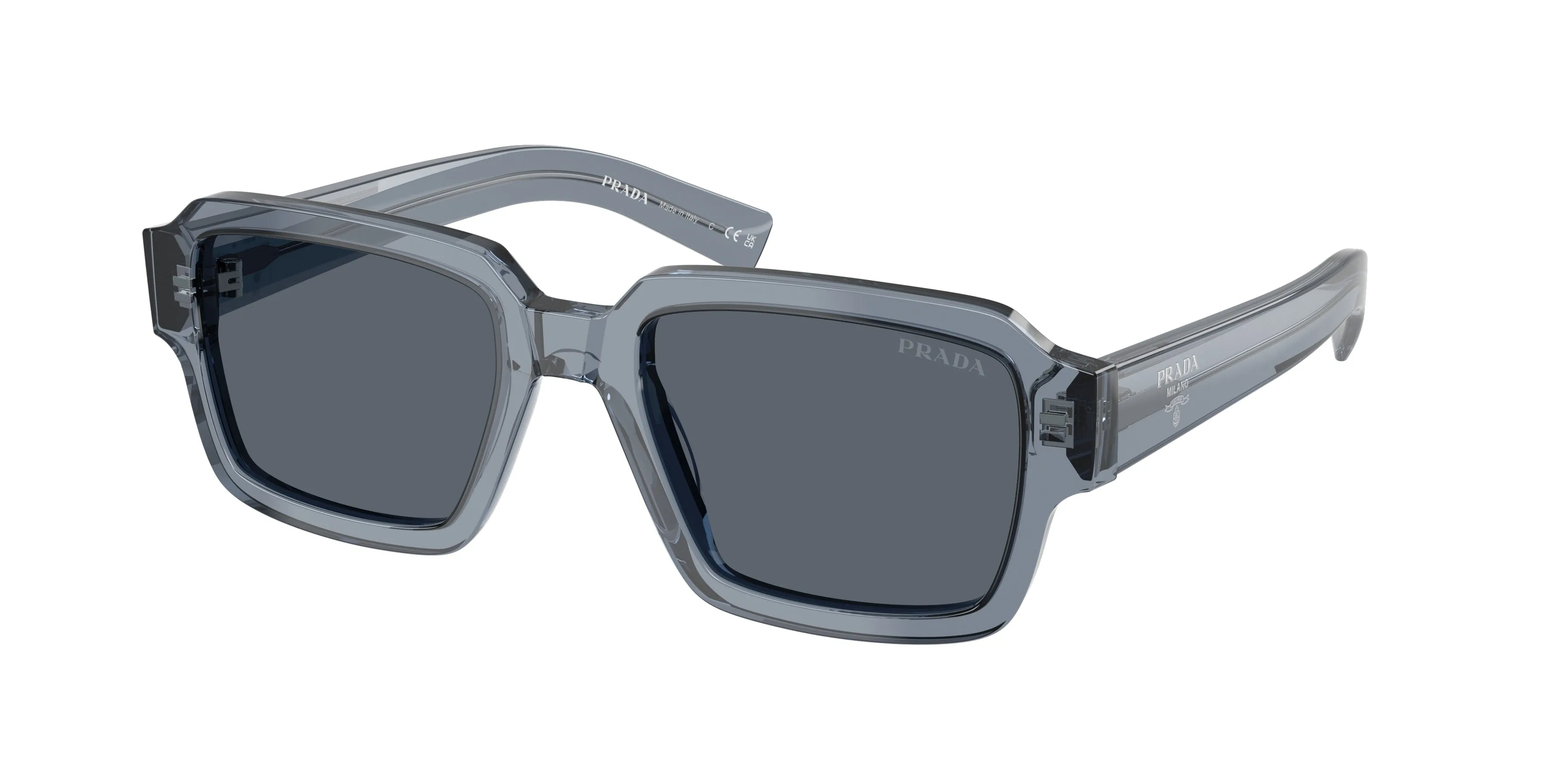 Prada PR 02ZS 17T07T Occhiali da sole Acetato Blu Blu Squadrata Normale - immagine 1